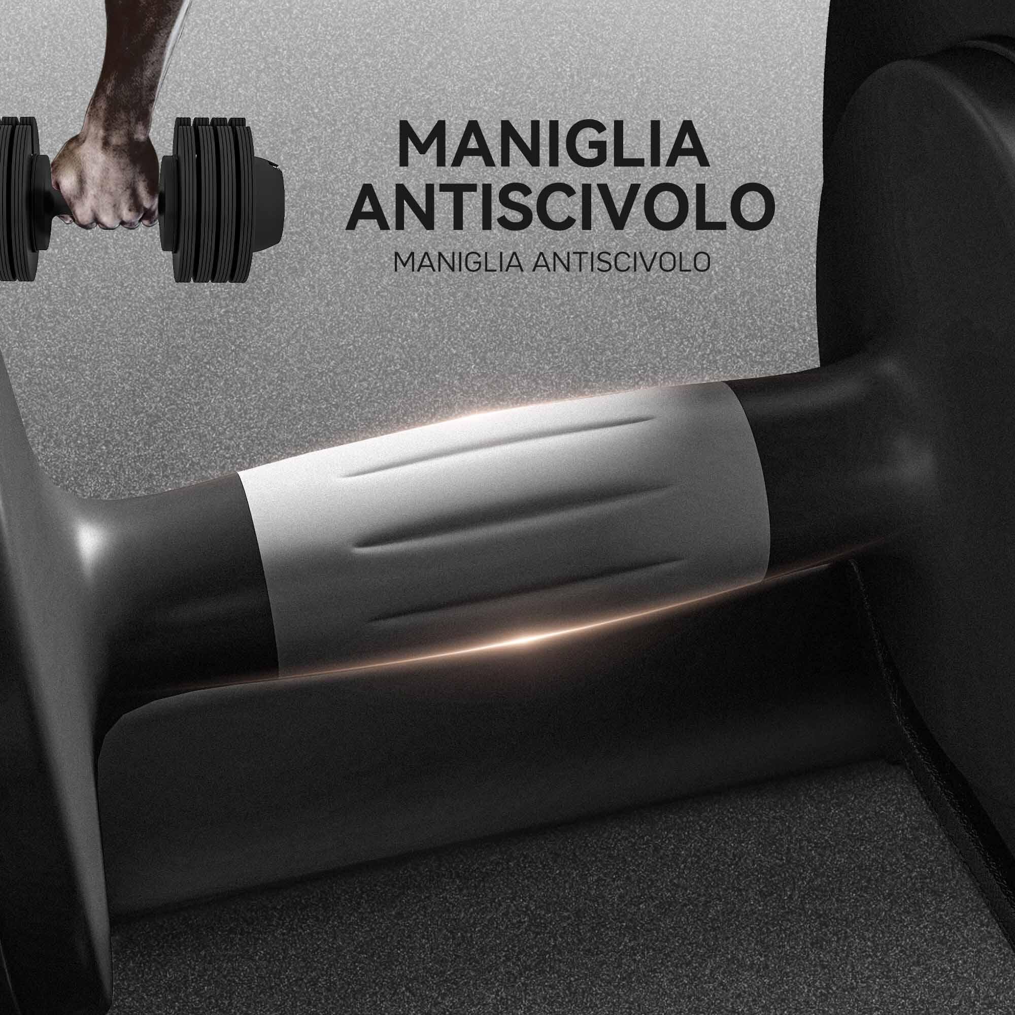 SPORTNOW Pesi Regolabili in Acciaio e ABS 7/13/18/24 kg con Base Nero 6/8