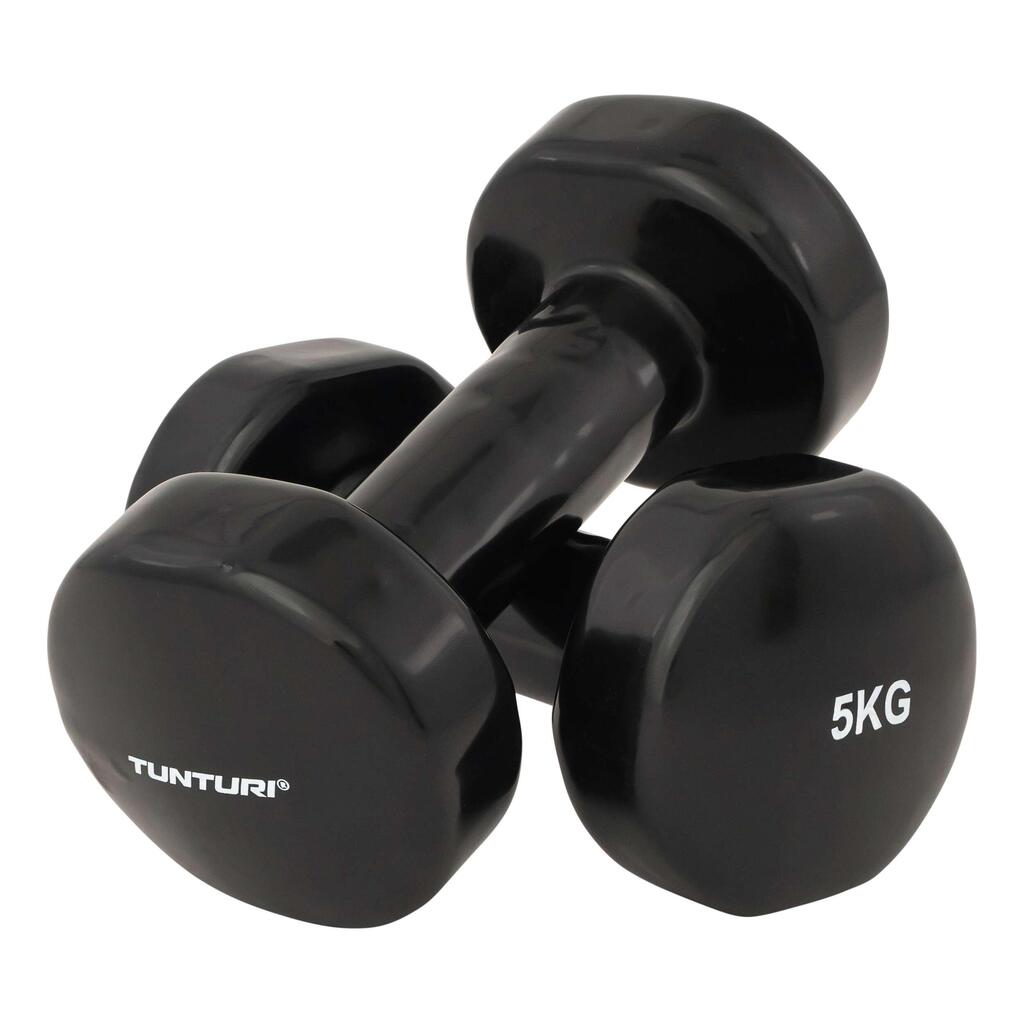 Vinyl Dumbbells / Dumbbell set 5.0kg, Black, Pair