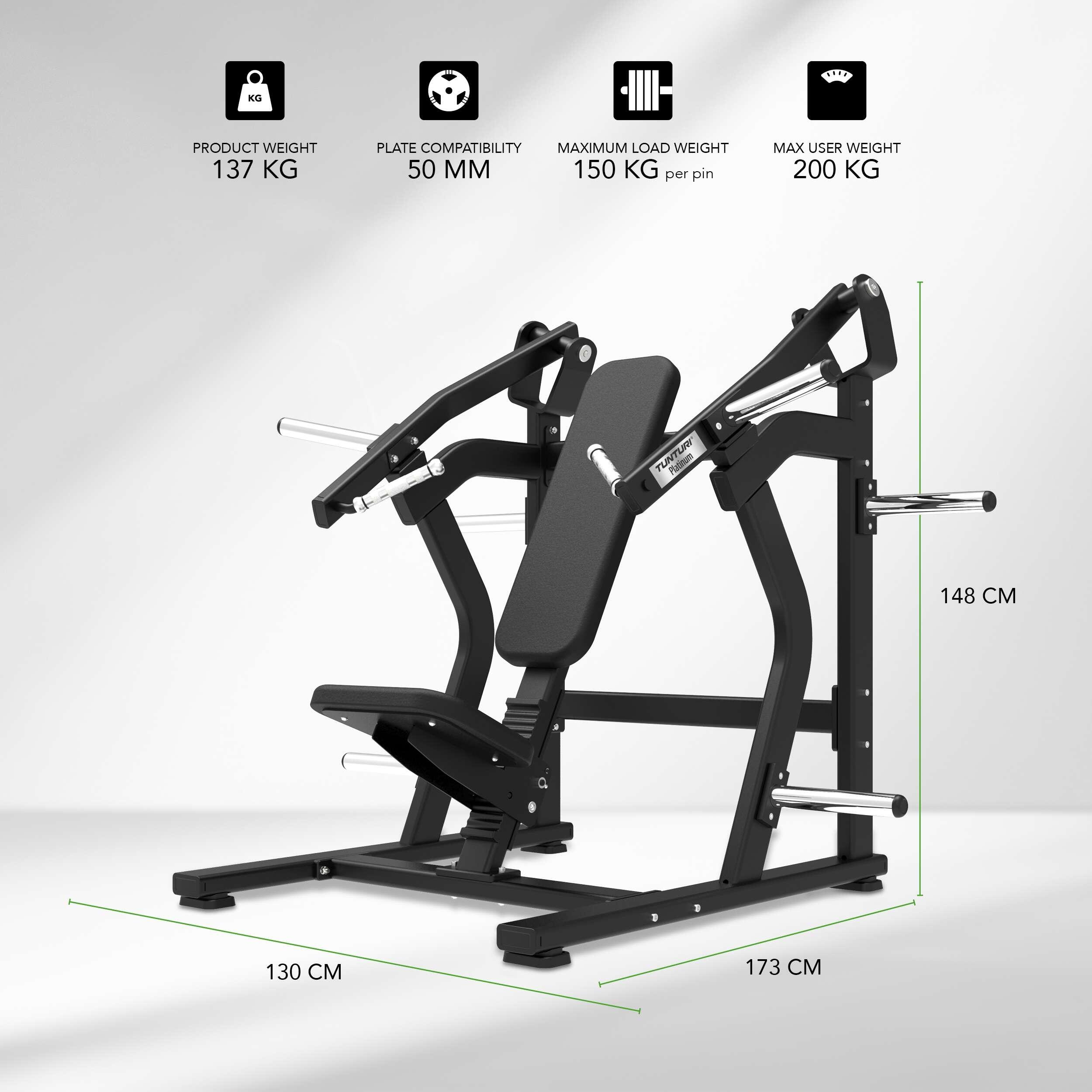 Tunturi Platinum Plate Loaded Incline Chest Press 2/7