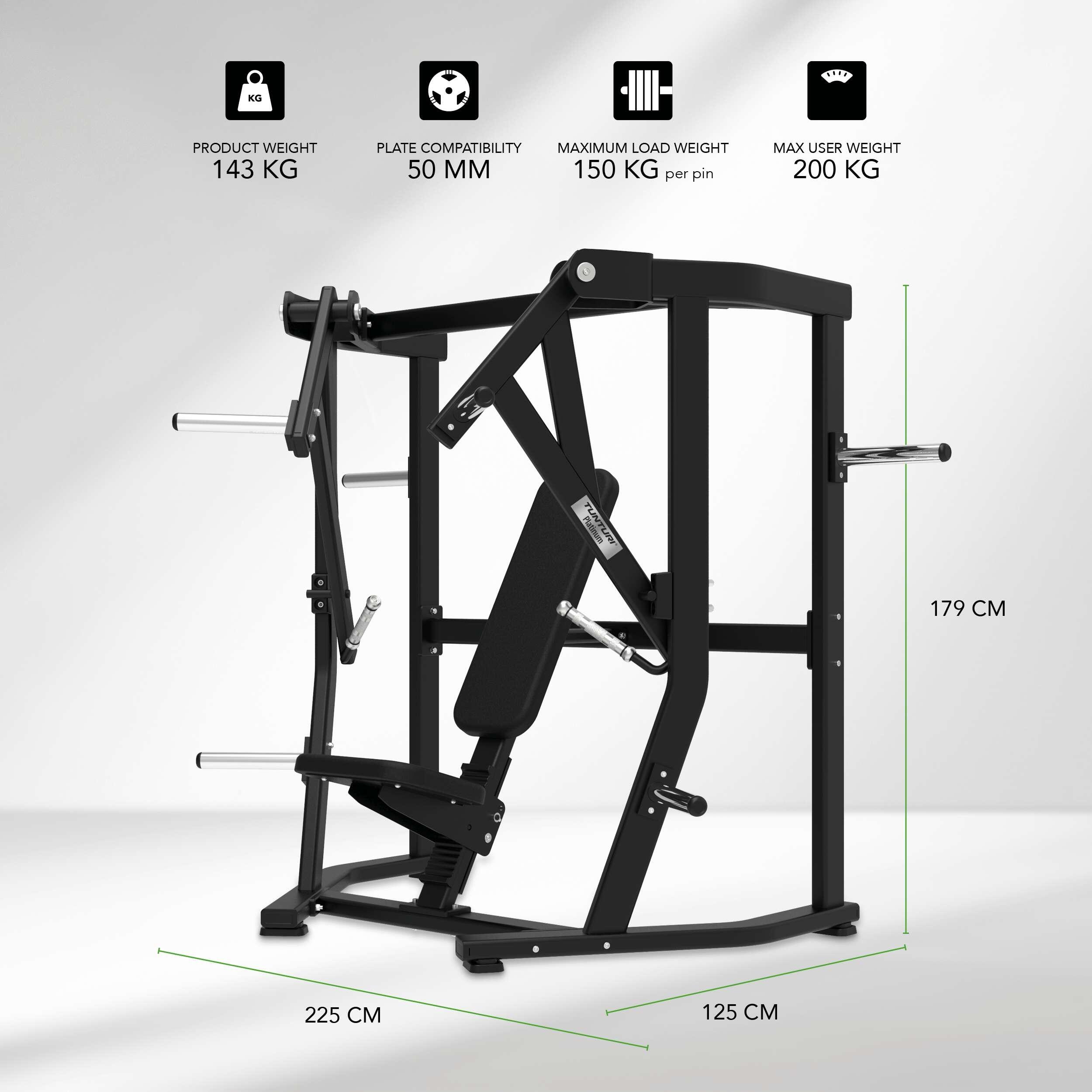 Tunturi Platinum Plate Loaded Wide Chest Press Bankdrücken 2/7