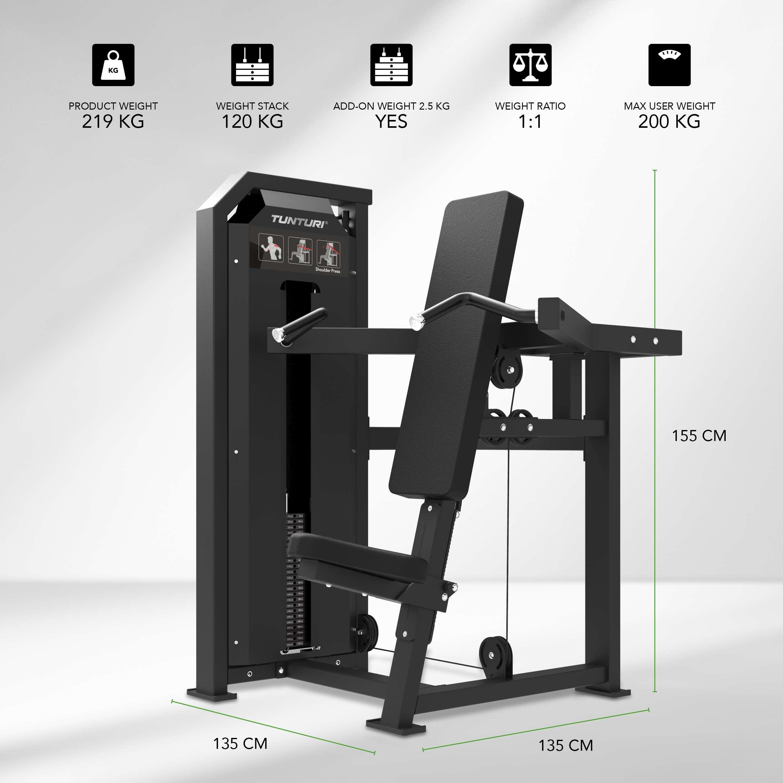 Tunturi Platinum Shoulder Press with Weight Stack 2/7