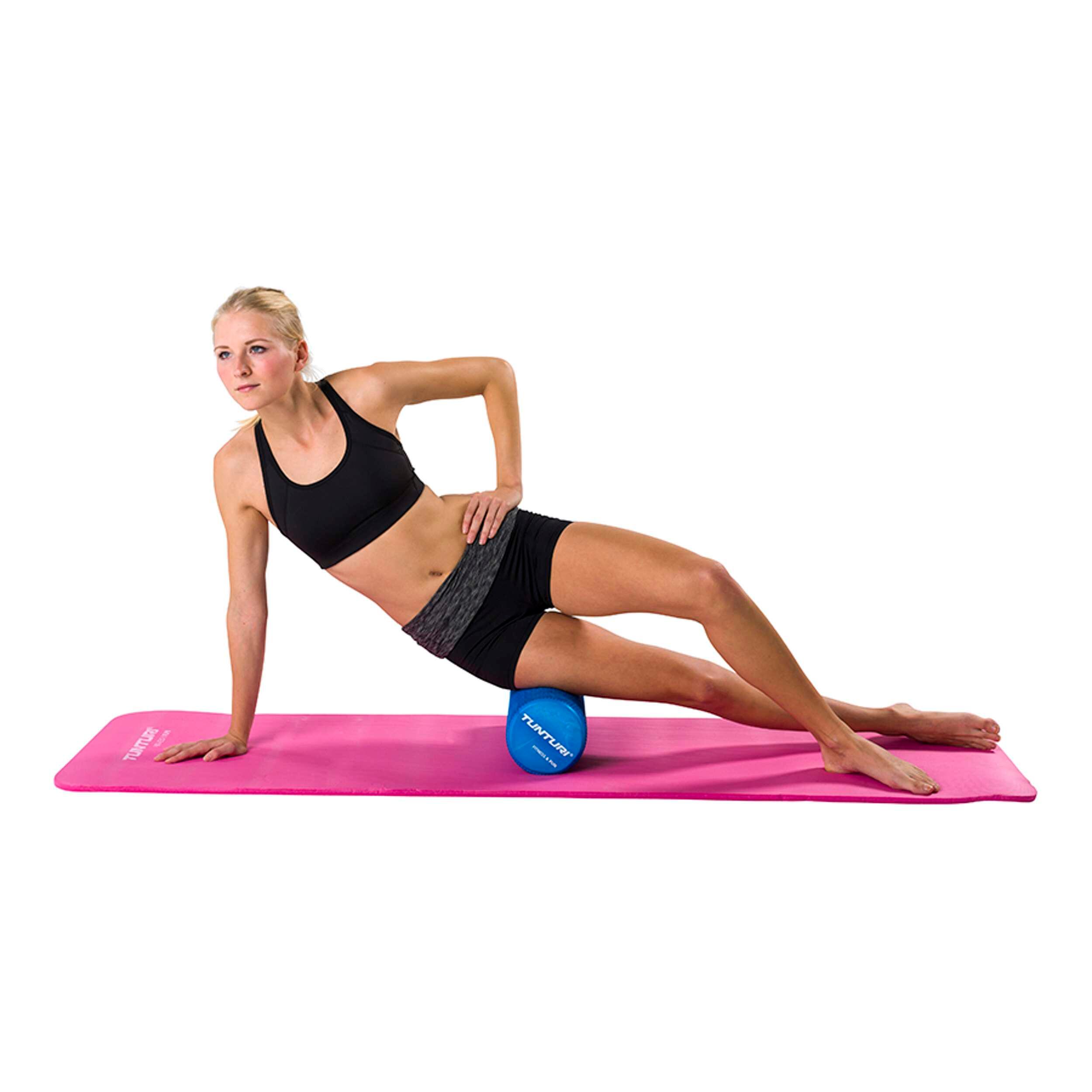 Roller do masażu jogi 40 cm - niebieski - Fitness