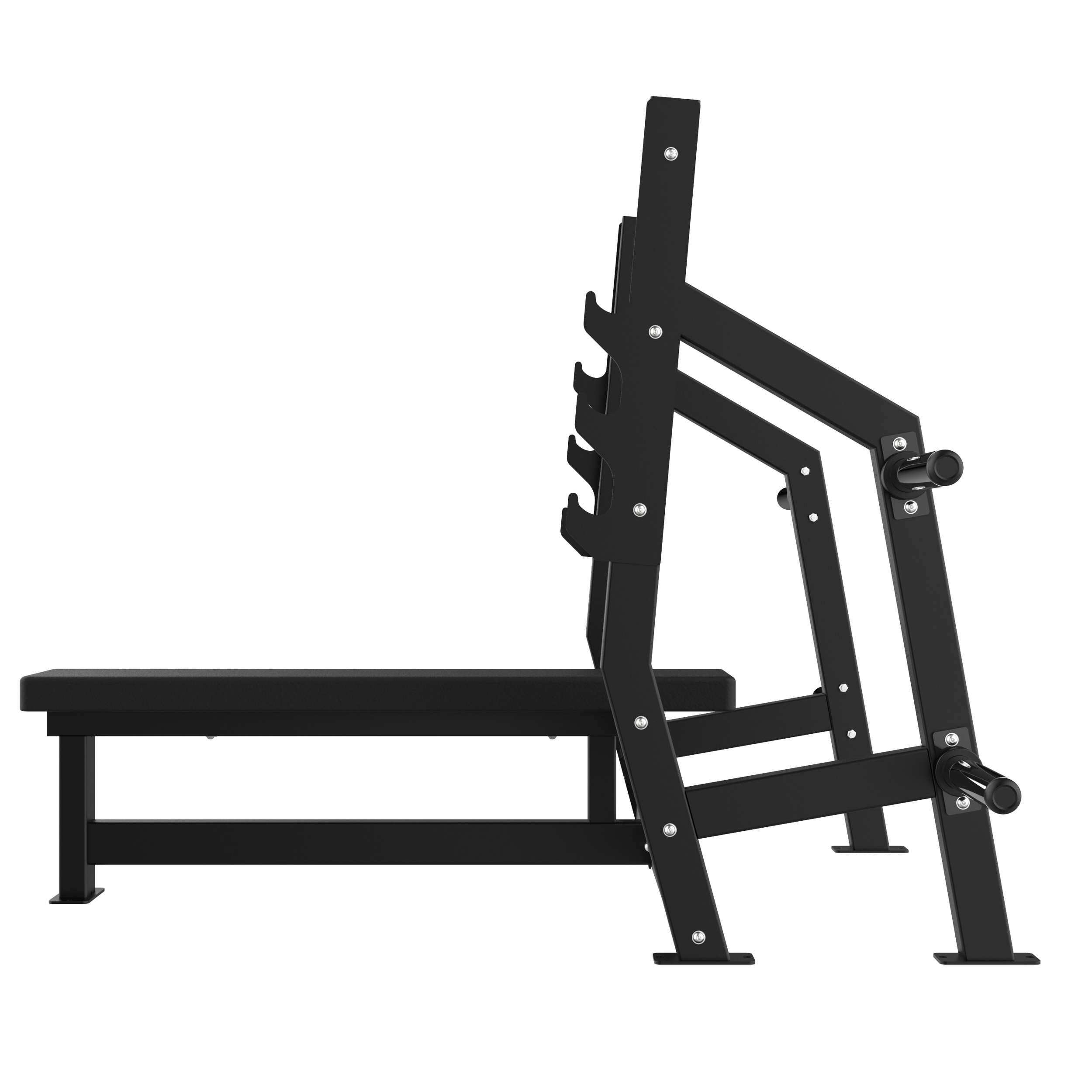 Tunturi Platinum Plate Loaded Horizontal Bench Press Flat Bench with Holder 3/7