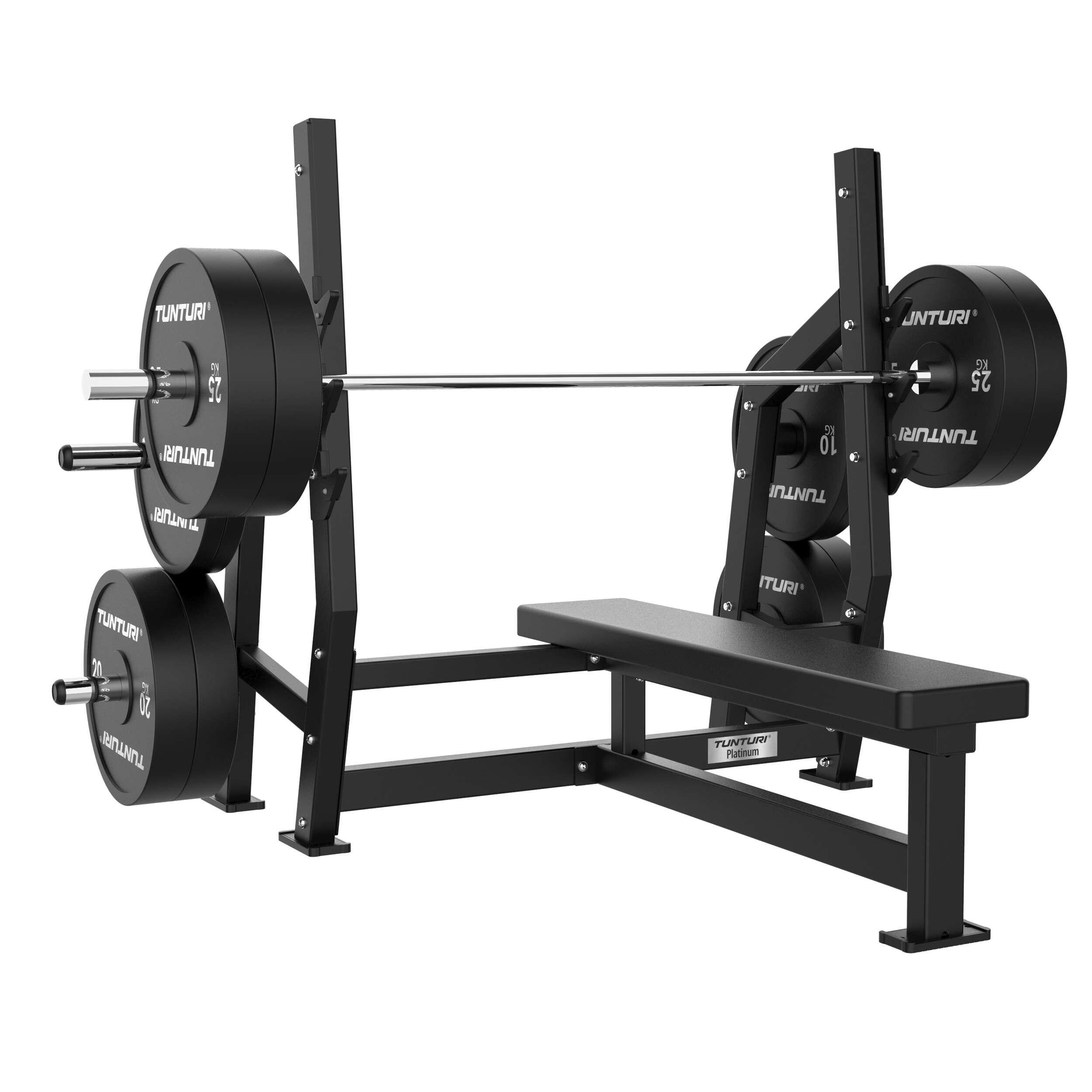 Tunturi Platinum Plate Loaded Horizontal Bench Press Flat Bench with Holder 7/7
