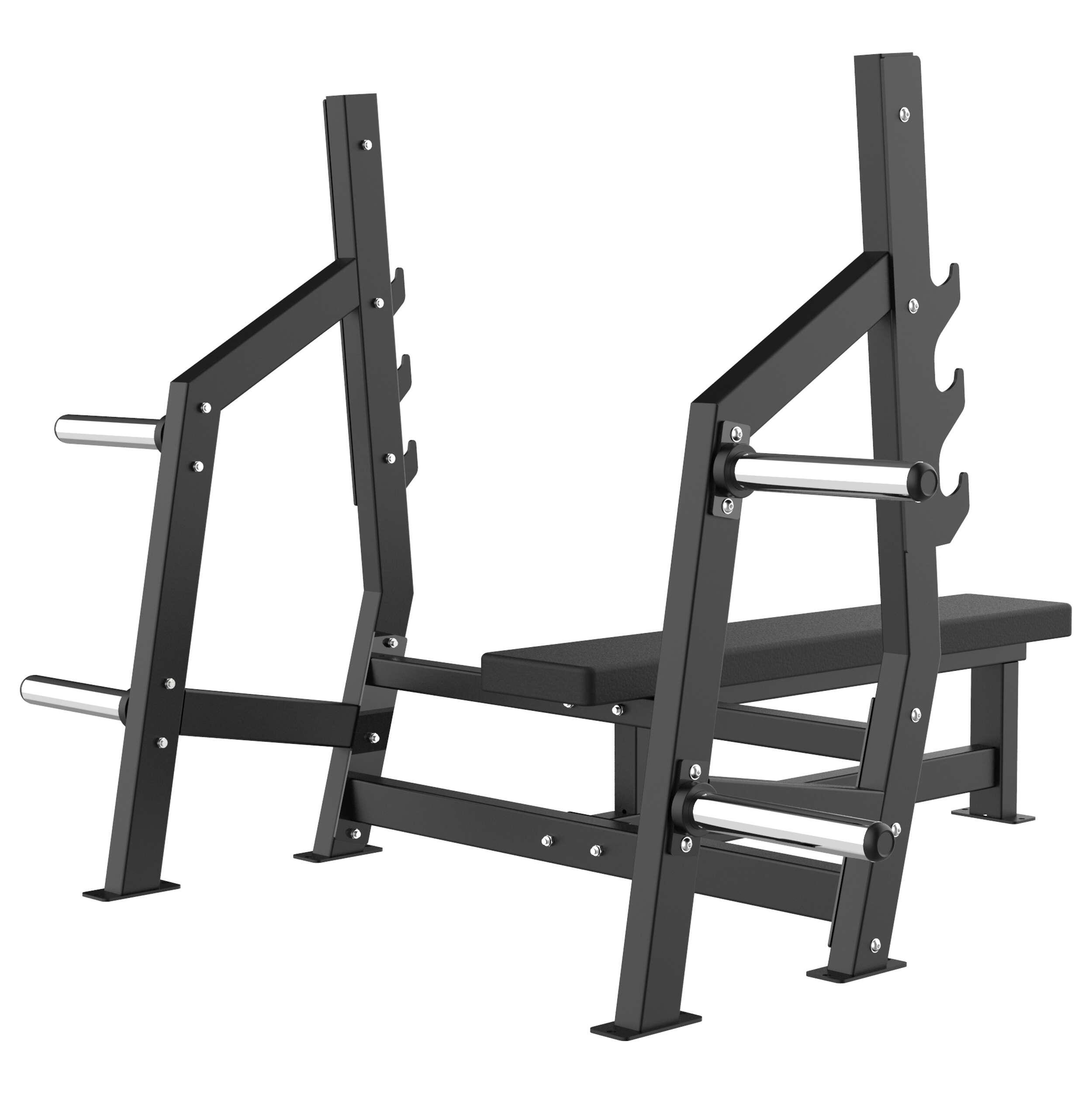 Tunturi Platinum Plate Loaded Horizontal Bench Press Flat Bench with Holder 4/7