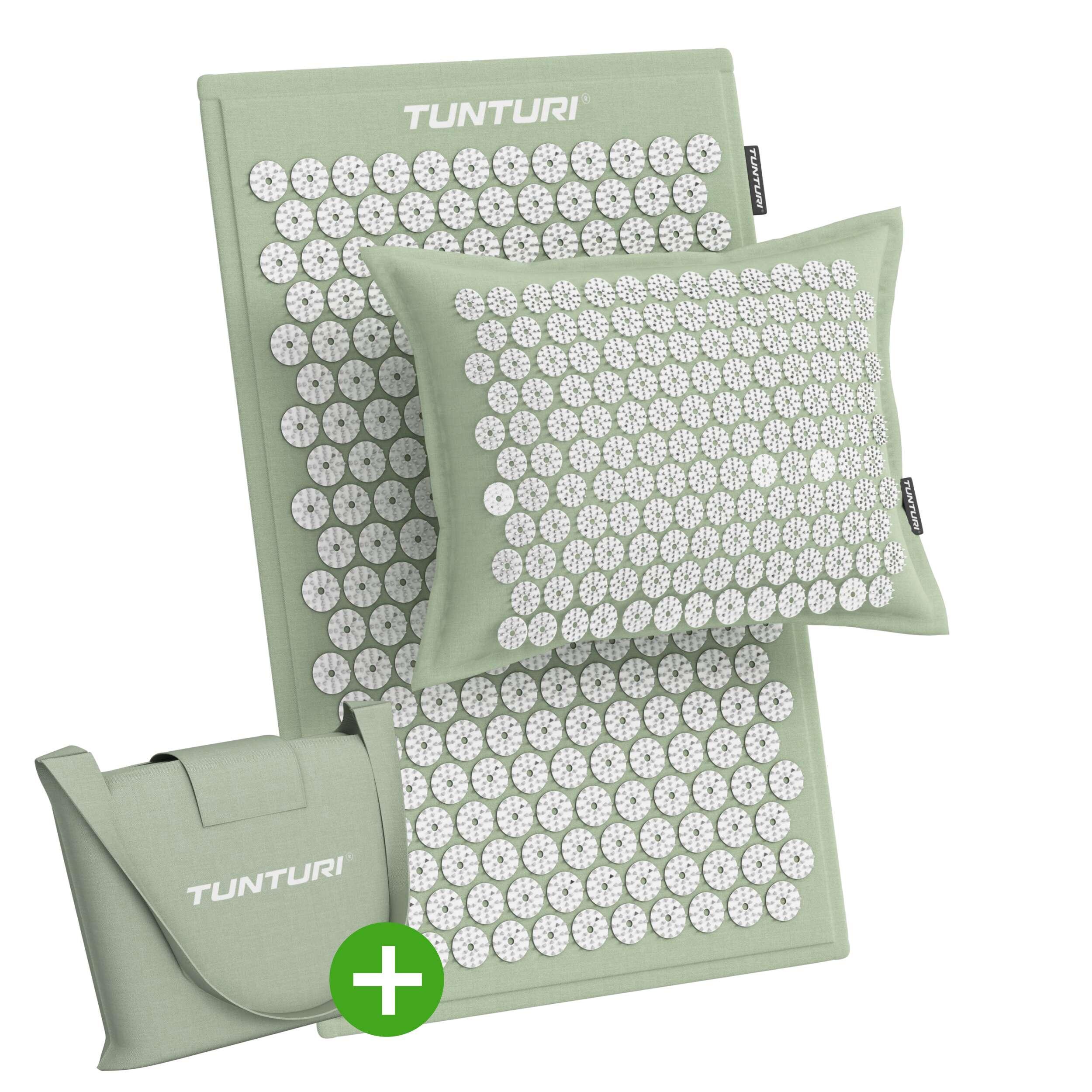 TUNTURI Acupressure Mat Pro with Pillow – Meditation Mat – 68x42x2 cm – Mint