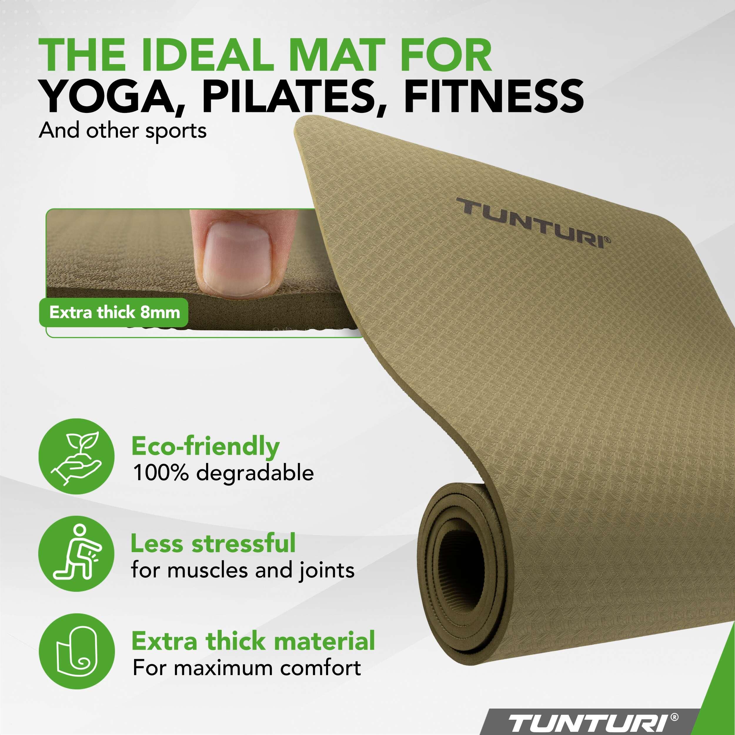 Tapis de yoga épais 8mm - Tapis de gymnastique antidérapant - yoga et pilates 2/7