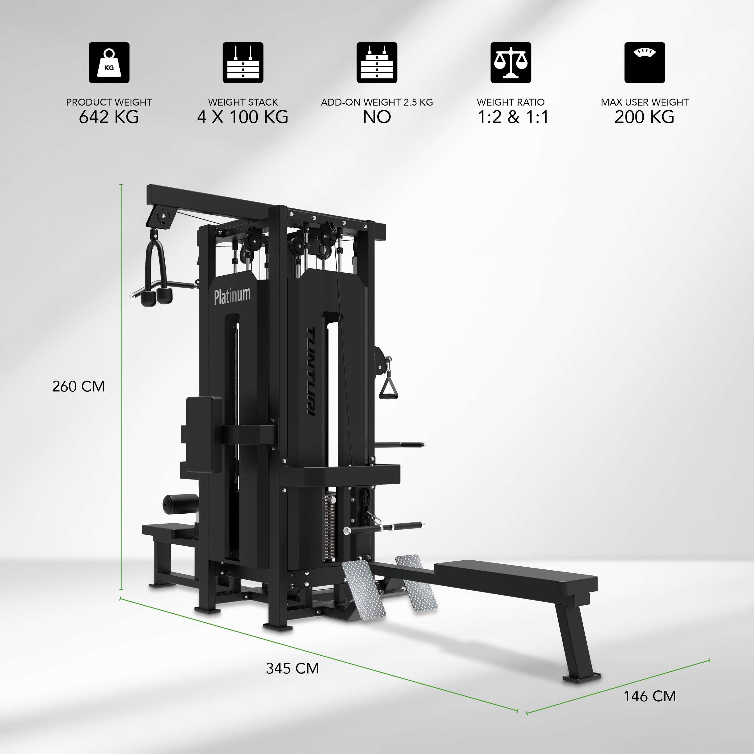 Tunturi Platinum 4-in1 Multi Station avec bloc de poids 2/7