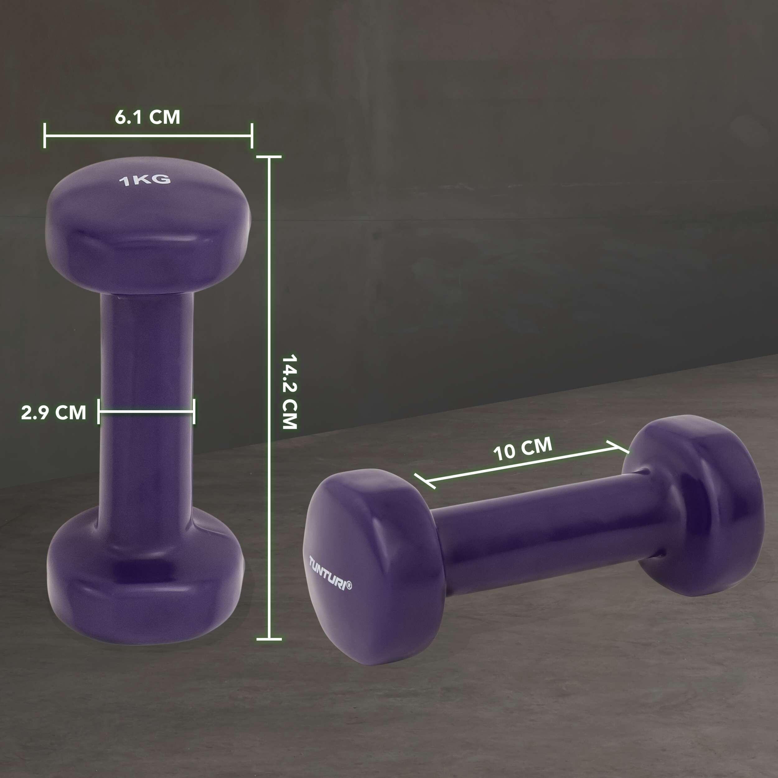 Haltères vinyle 1kg violet, la paire 3/8