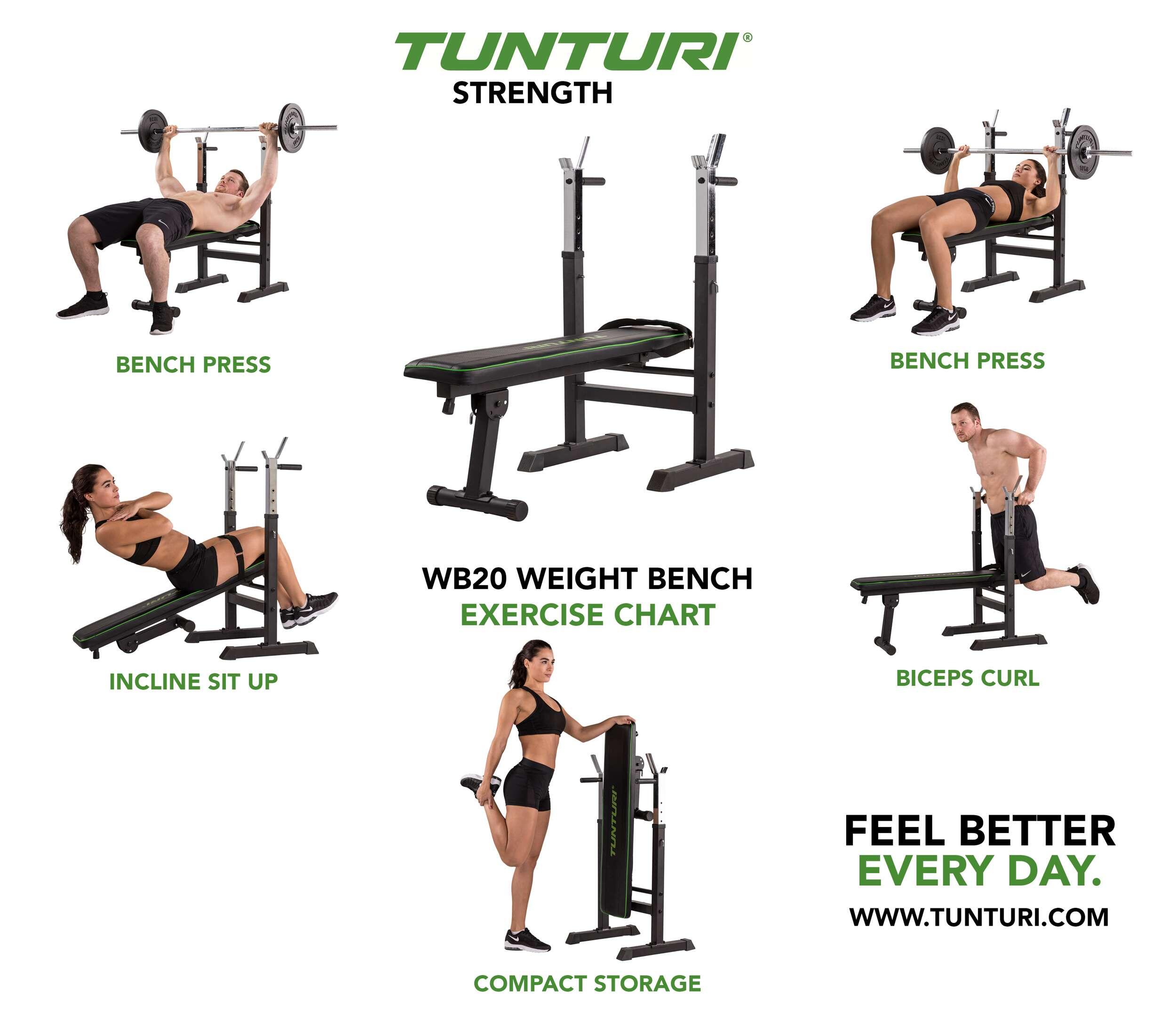 Banco de pesas WB20 Basic Weight Bench Tunturi 3/8