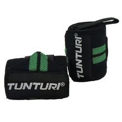 Bandages poignet Tunturi noir/vert, velcro et passant pouce