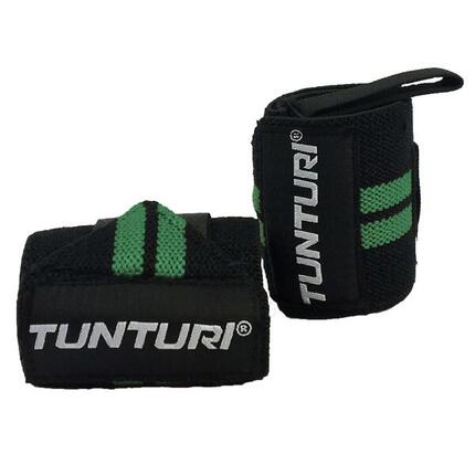 Bandages poignet Tunturi noir/vert, velcro et passant pouce