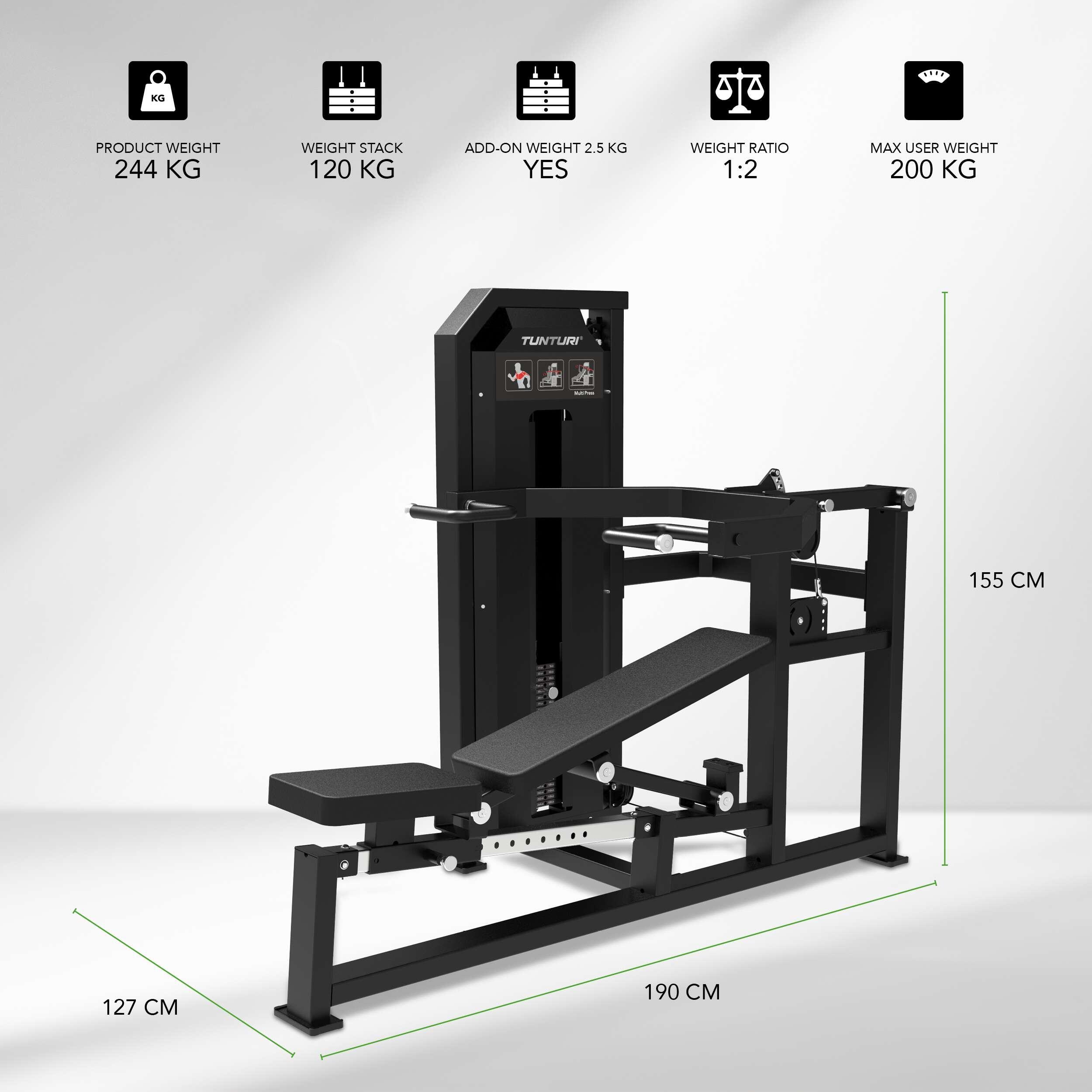 Tunturi Platinum Multi Press with Weight Stack 2/7
