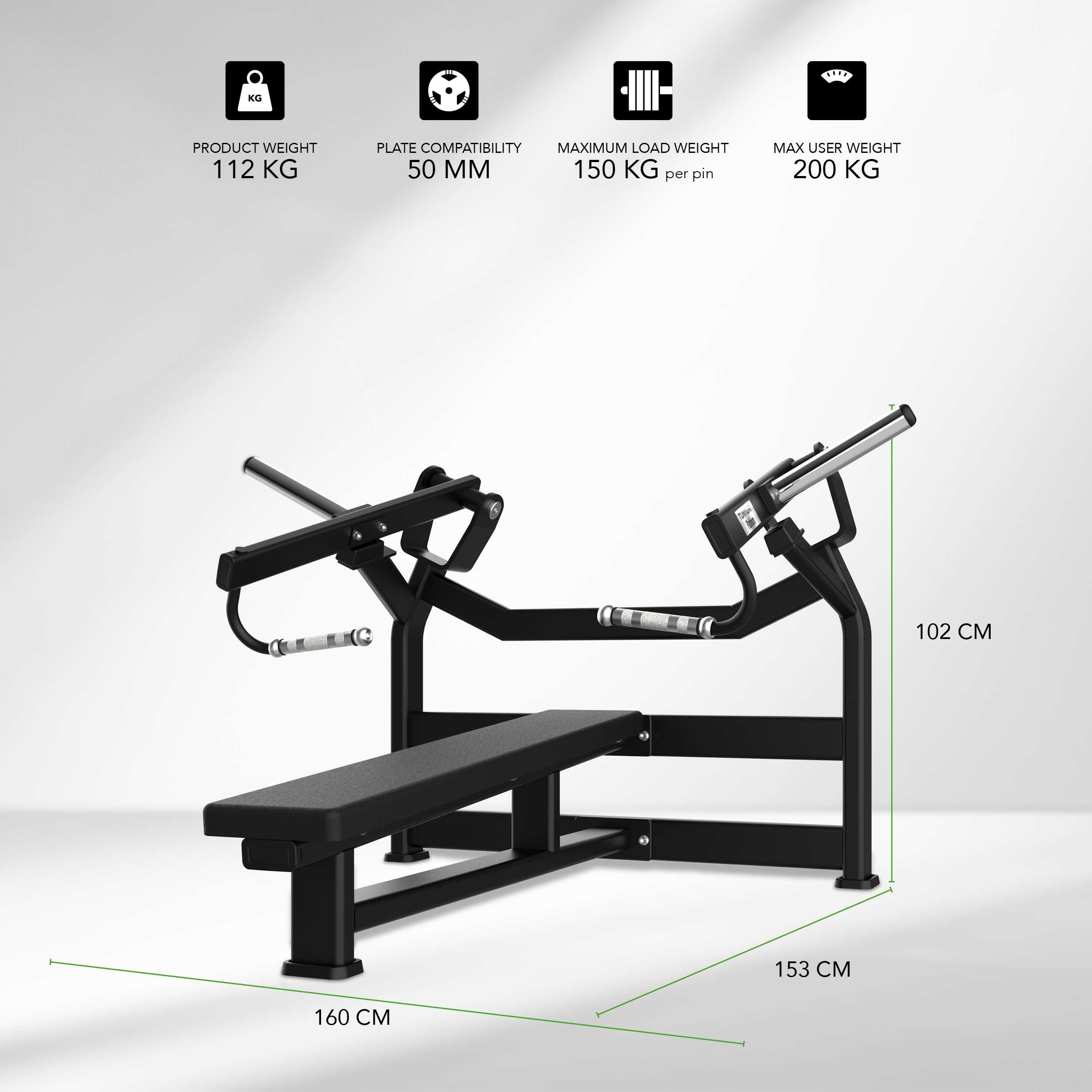 Tunturi Platinum Plate Loaded Horizontal Chest Press 2/7