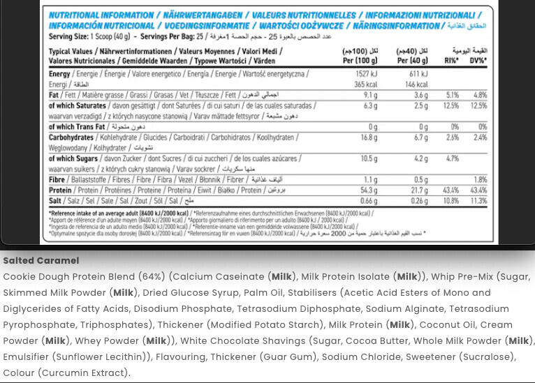 Applied Nutrition Protein Cookie Dough (1000g) Salted Caramel 3/3
