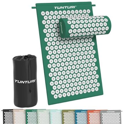 Mata do akupresury z poduszką TUNTURI ACUPRESSURE MAT AND PILLOW zielona