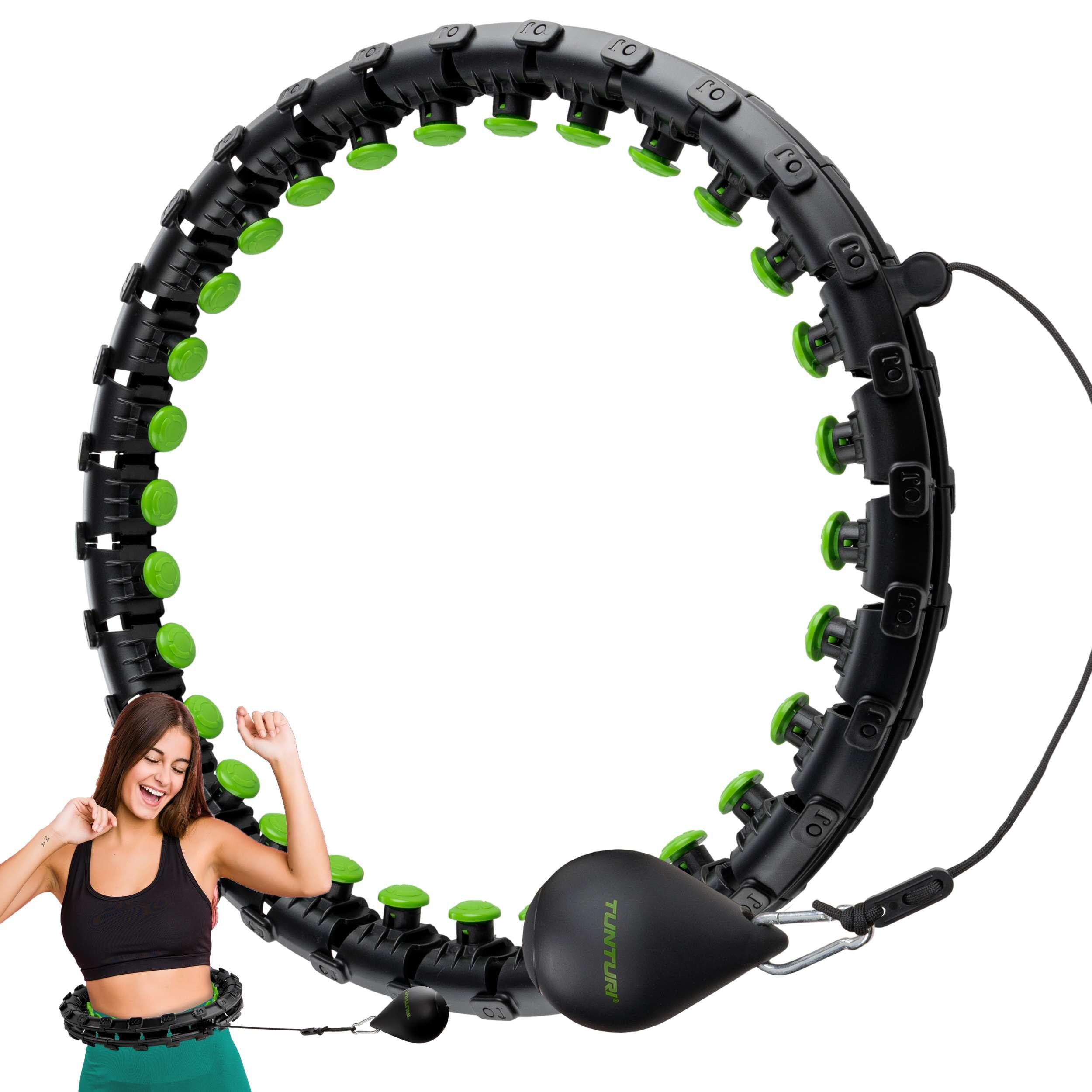 Tunturi Adjustable Hula Hoop 0.4 kg Black Wide with Massage Nodes