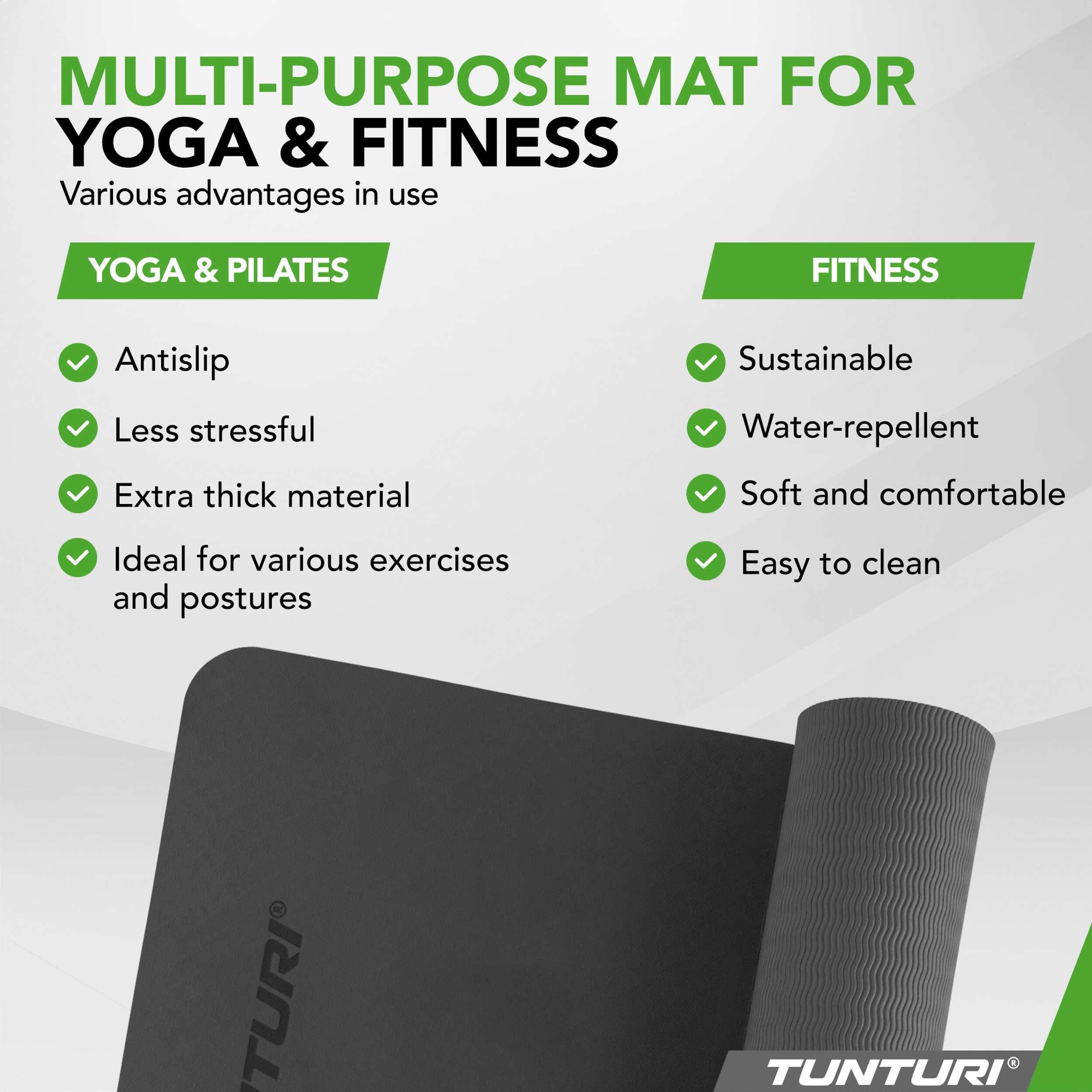 Tunturi TPE Yogamatte Rutschfest 8 mm Schwarz 5/7