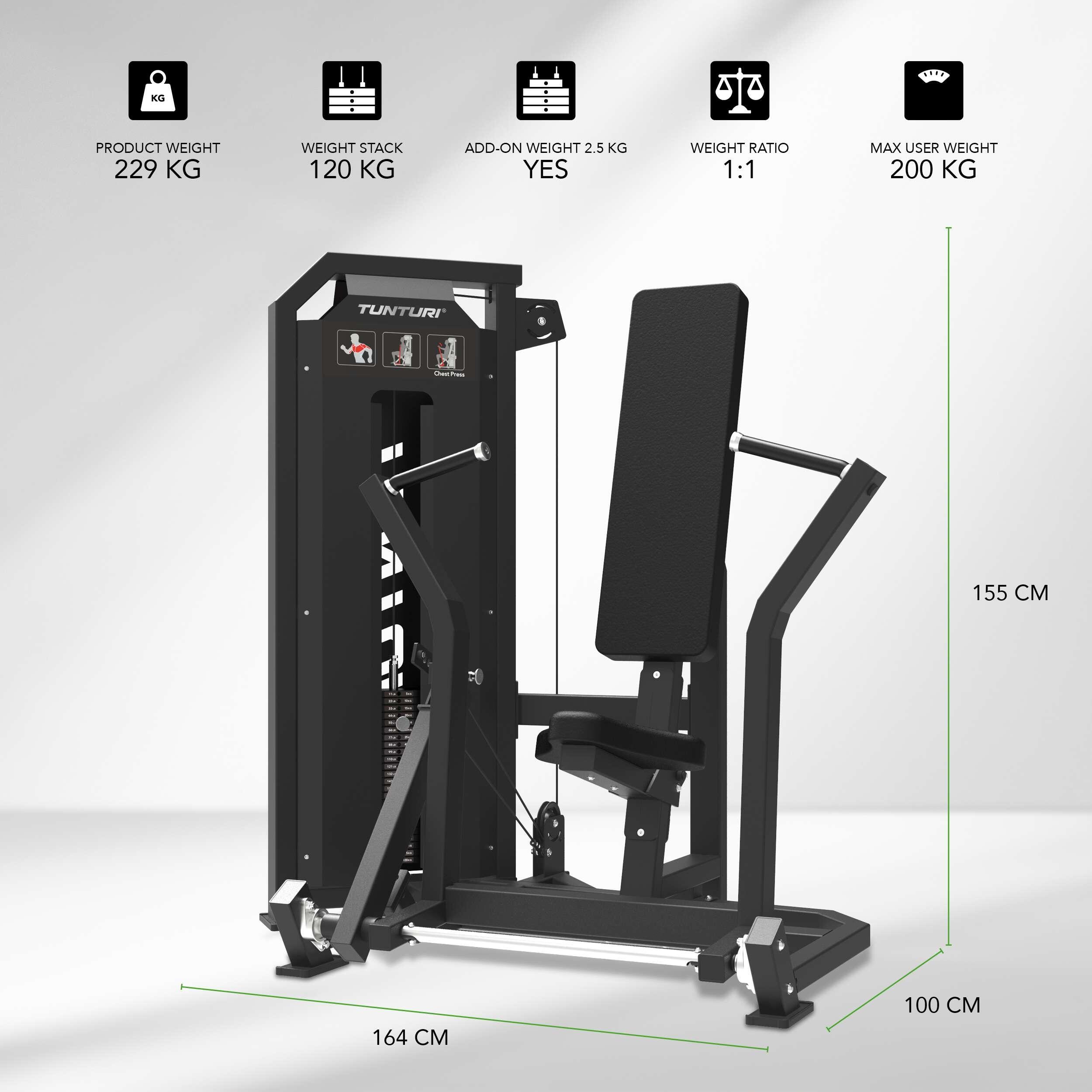 Tunturi Platinum Chest Press with Weight Stack 2/7