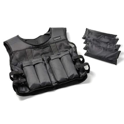 Gilet lesté ajustable musculation 15kg noir