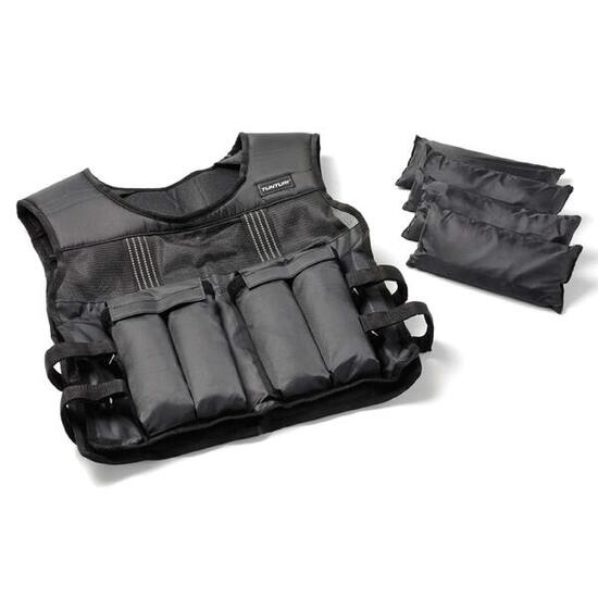 Gilet lesté ajustable musculation 15kg noir
