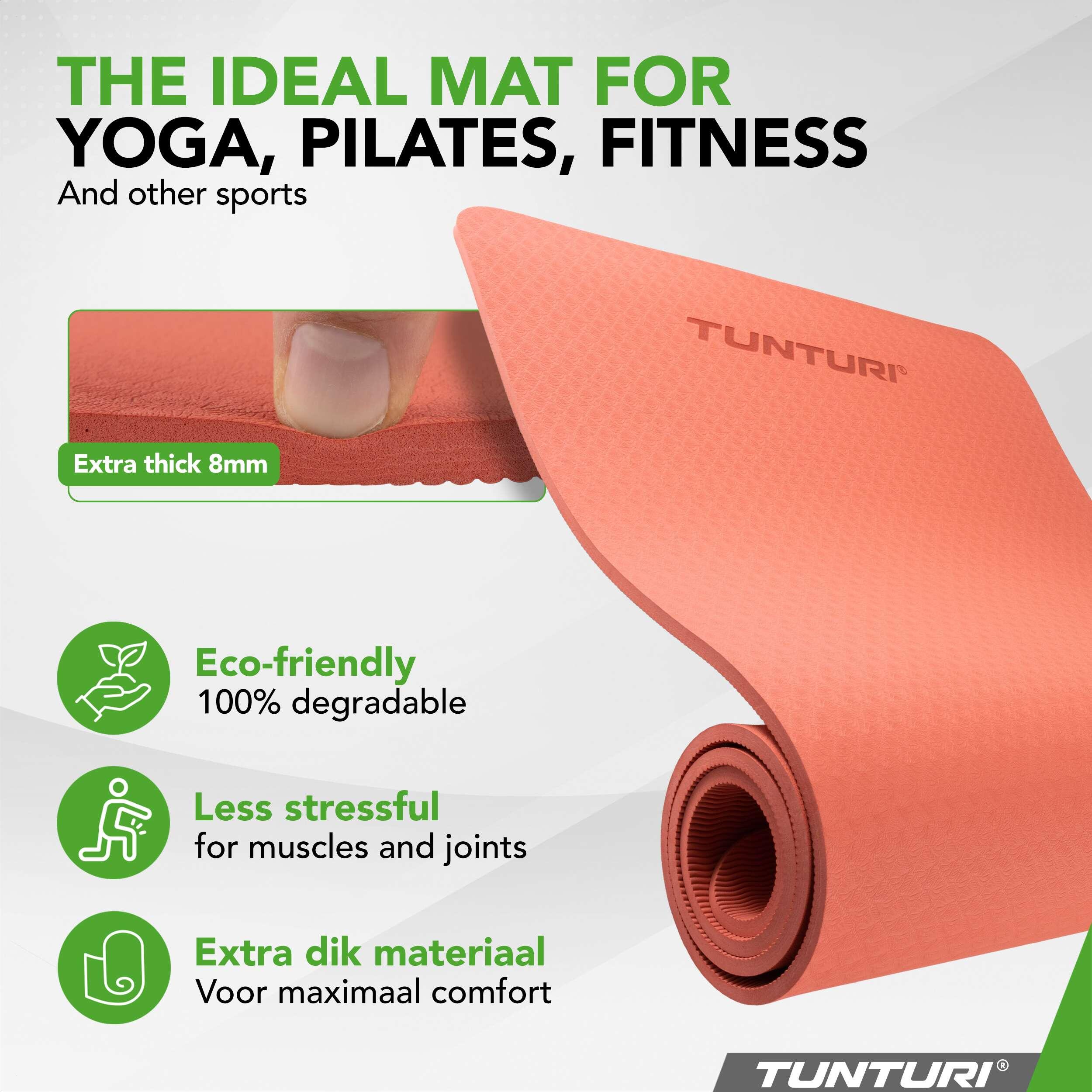 Yoga mat 8mm - Pilates Mat - Extra Dikke Fitness Mat - 183x61x0,8 cm - Anti Slip 2/7