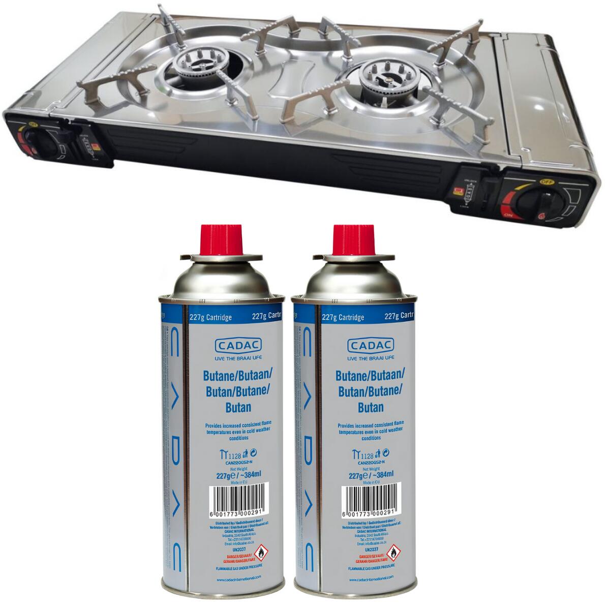 Incasa - Pack Incasa Réchaud À Gaz Portable + Cadac 2 Cartouches De Gaz - Réchaud - Gris - Taille Unique - Decathlon