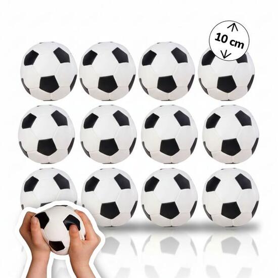 12er Set Softbälle Ø 10 cm, schwarz-weiße Mini Soft-Fußbälle, extra weich