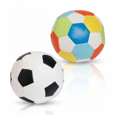 2er Set Mini Softbälle für Kinder, Ø 10 cm, extra weich, schwarz-weiß & bunt