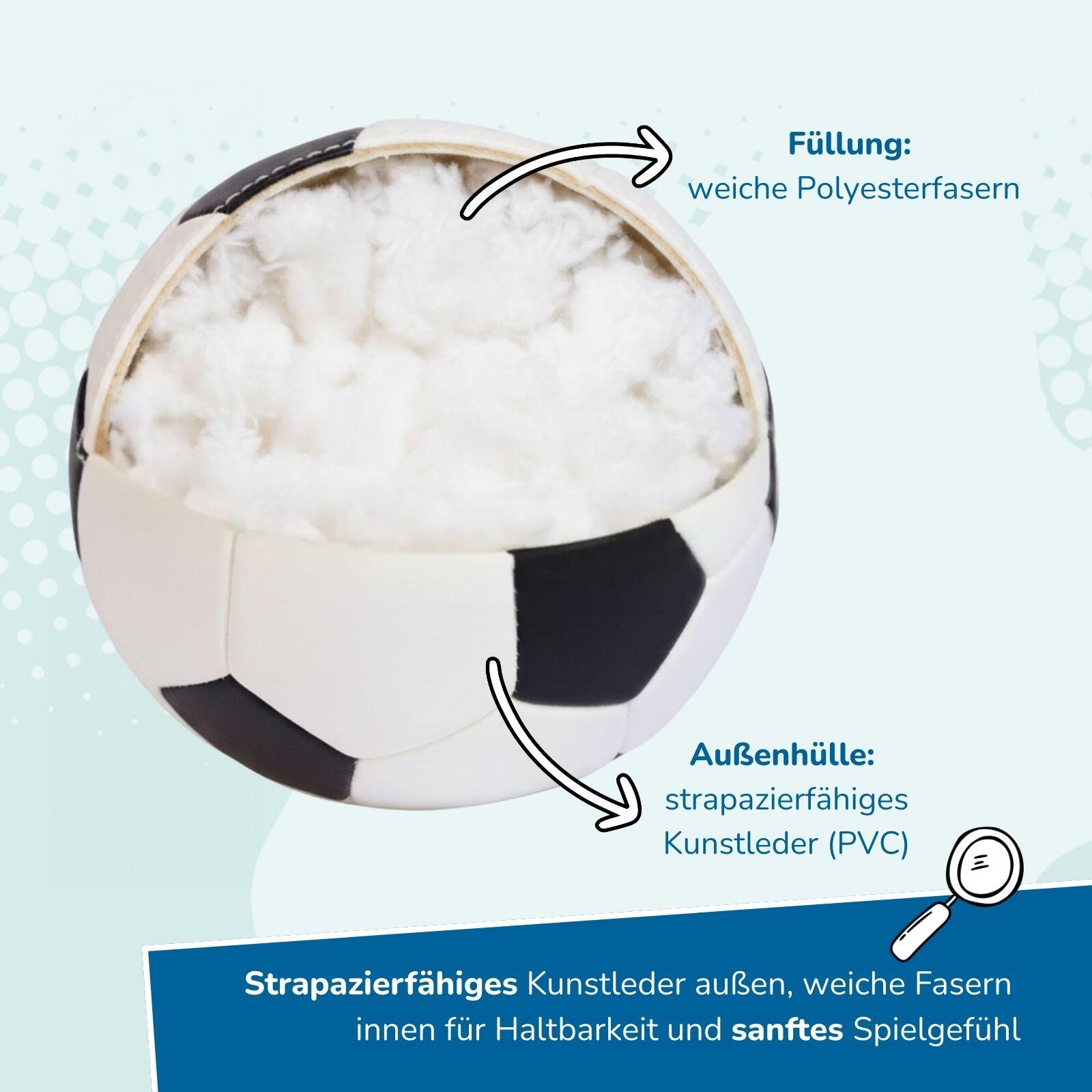 Softball für Kinder Ø 18 cm, extra weich, schwarz-weißes Fußball-Design 6/7