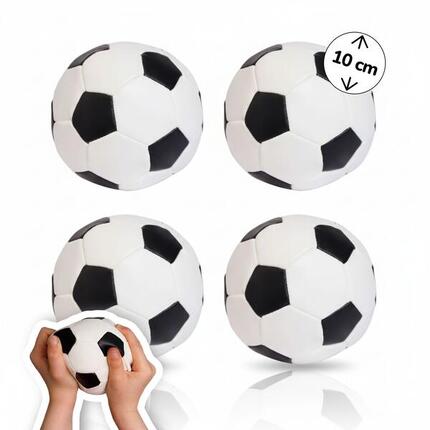 4er Set Mini Softbälle für Kinder, Ø 10 cm, schwarz/weiß, extra weich