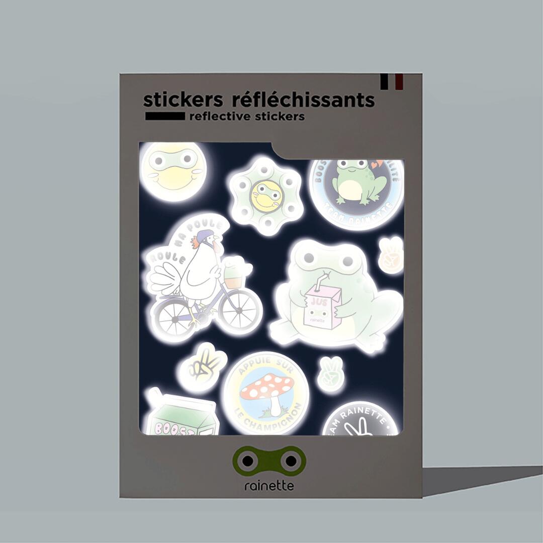 Stickers rétro‑réfléchissants Rainette en vinyle étanche multicolore. 2/4