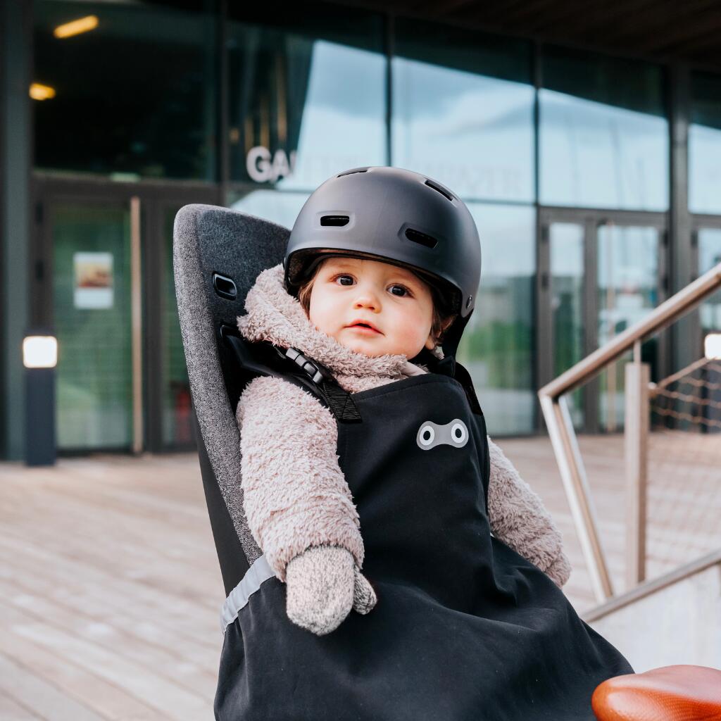 RAINETTE Tablier pour siège vélo enfant — Noir, 100% polyester Oeko‑Tex. 2/3