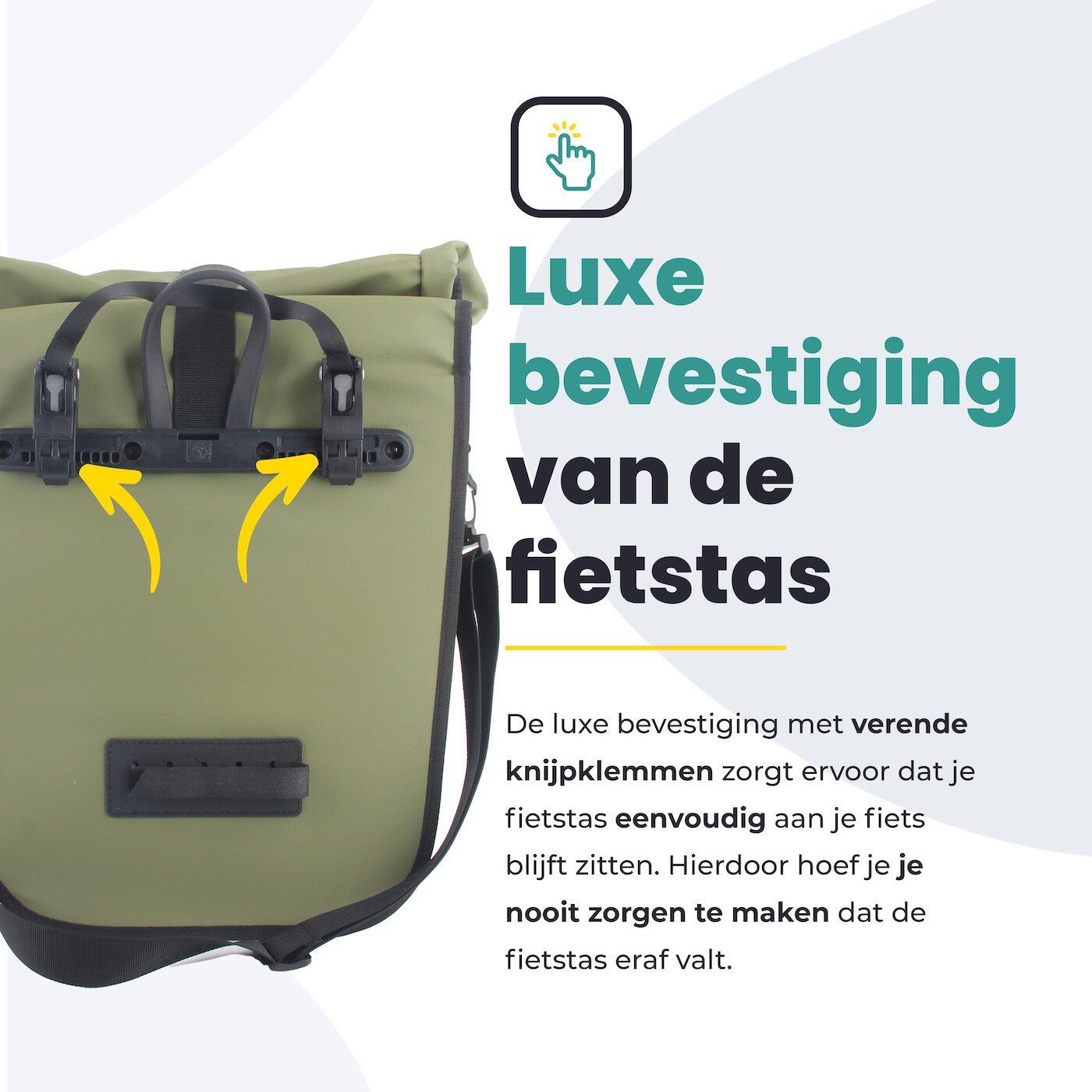 Voltano Journey Luxe Fietstas 28L - Olijf Groen - Enkele Pakaftas - Laptopvak 6/7