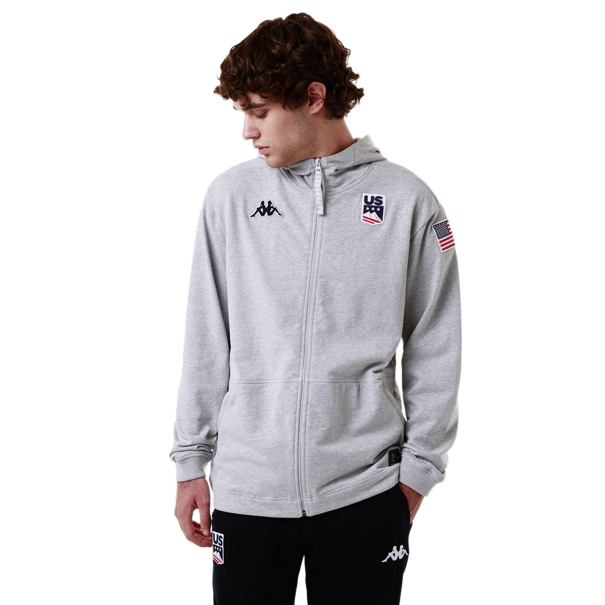 Felpa da uomo donna in cotone grigio da sci 5/7