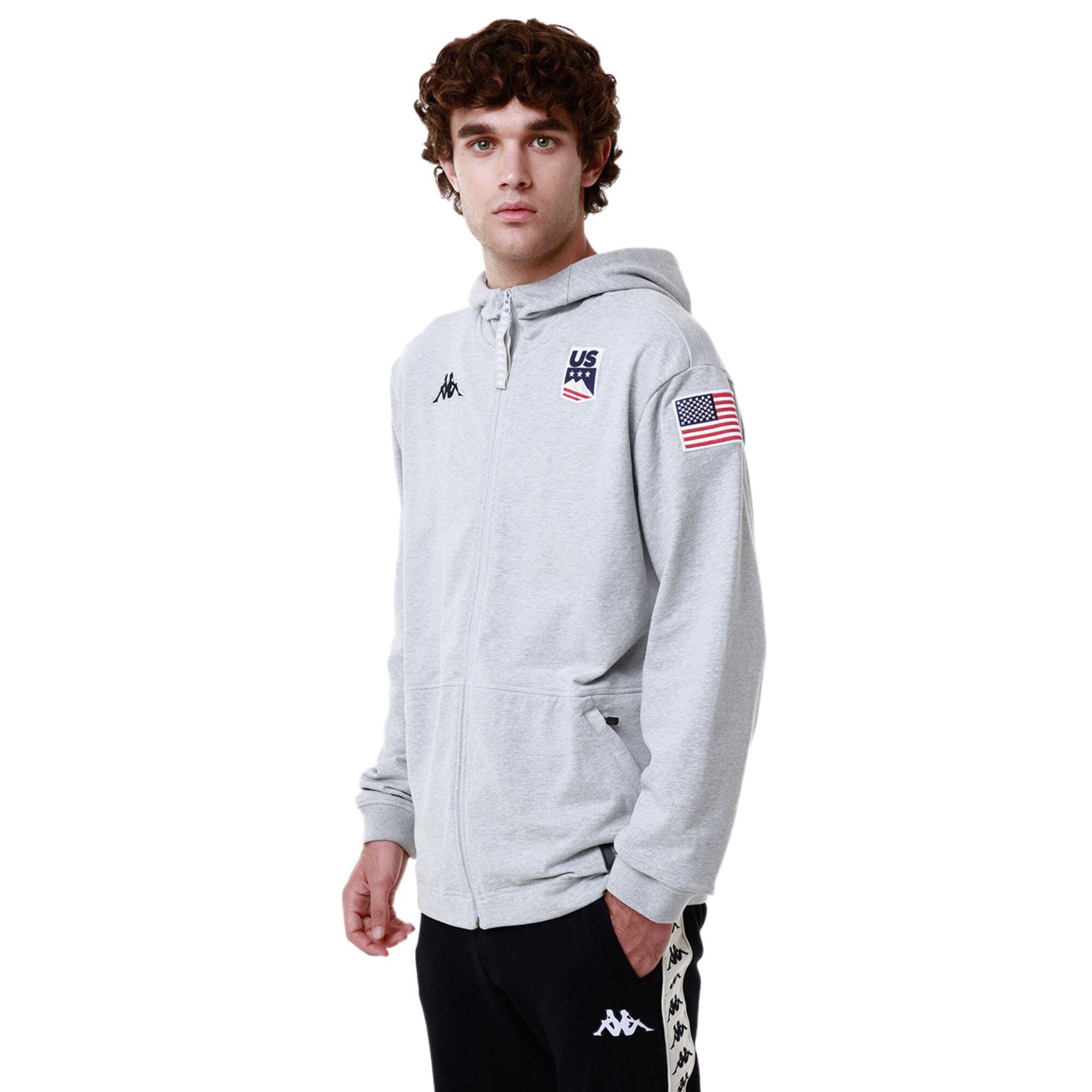 Felpa da uomo donna in cotone grigio da sci 6/7