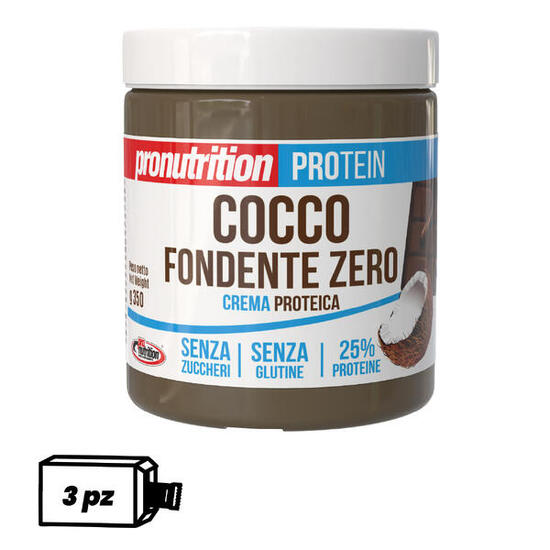ProNutrition Crema Proteica Zero 3x350 g - Fondente Cocco.