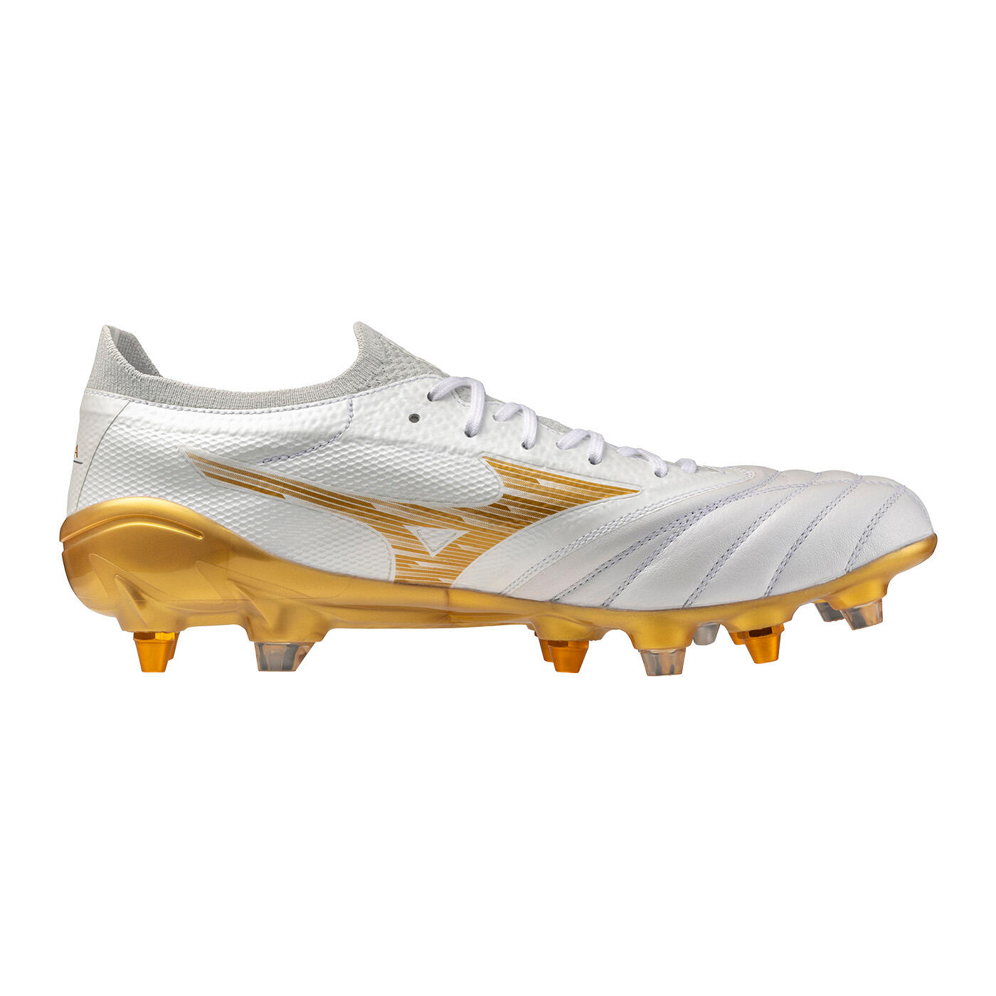 Rugby-schoenen Mizuno Morelia Neo Iv Beta Elite Mix Wit En Goud 3/5