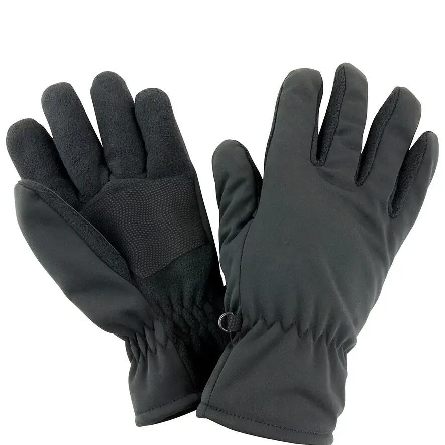 Result Unisex Windproof Soft Shell Thermal Gloves - Black