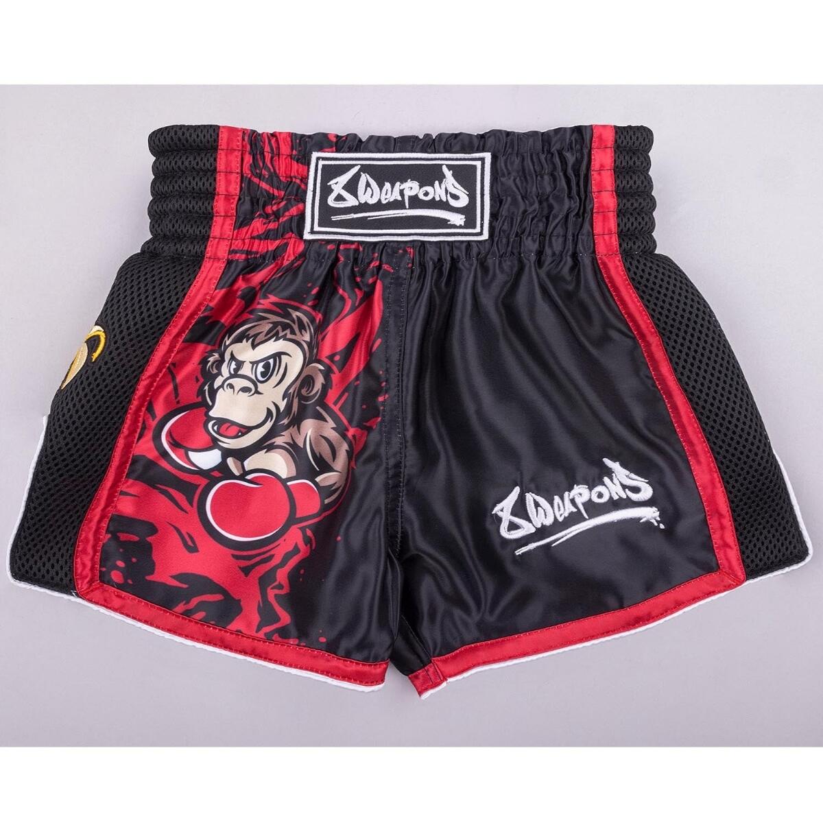 Short de Muay Thaï Enfant 8 WEAPONS Joe noir-rouge 4–6 ans 3/7