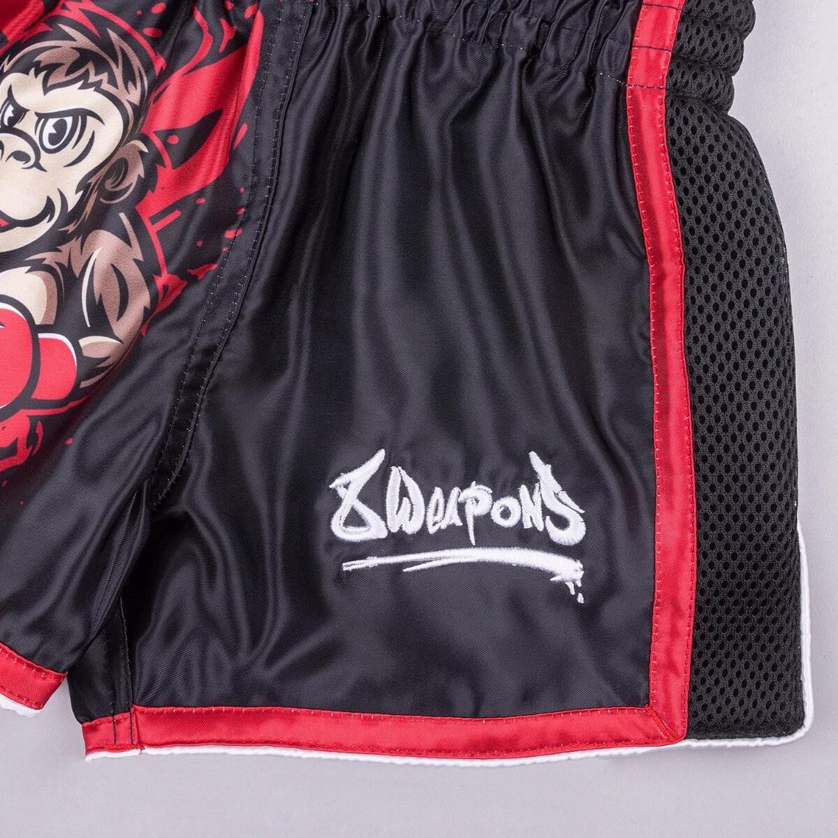Short de Muay Thaï Enfant 8 WEAPONS Joe noir-rouge 4–6 ans 5/7