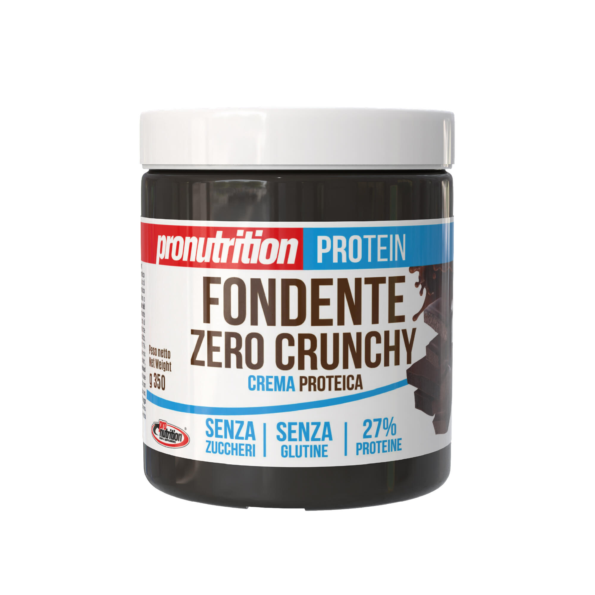 PRO NUTRITION Pro Nutrition Crema Proteica Zero 350 g, Fondente Crunchy, 25% proteine.
