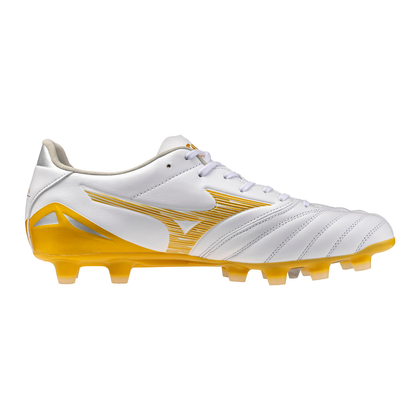 Mizuno Morelia Neo IV Pro FG Blanco y Dorado 3/5