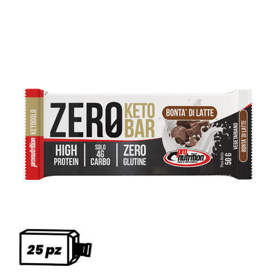 PRO NUTRITION Zero Keto Bar 25x50 g - 40% WPI low carb 343 g zuccheri.