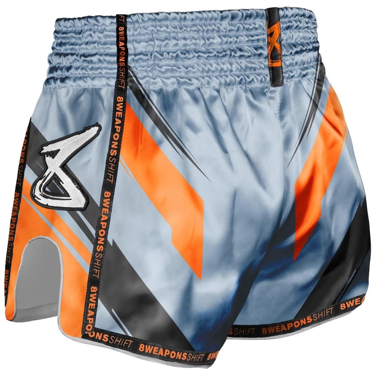 Muay Thai Shorts 8 WEAPONS Shift ice-grey-orange XXL 3/7