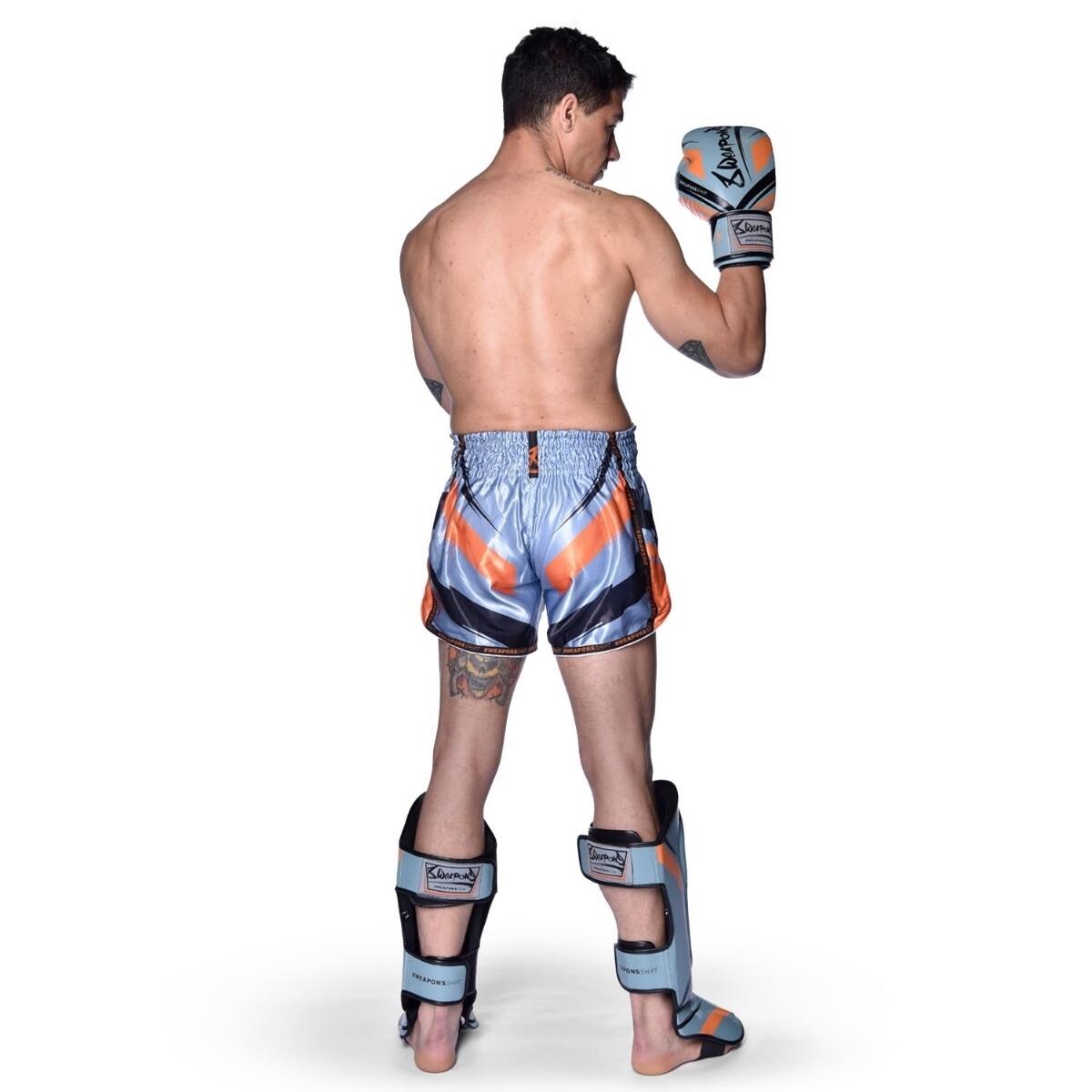 Muay Thai Shorts 8 WEAPONS Shift ice-grey-orange XXL 7/7