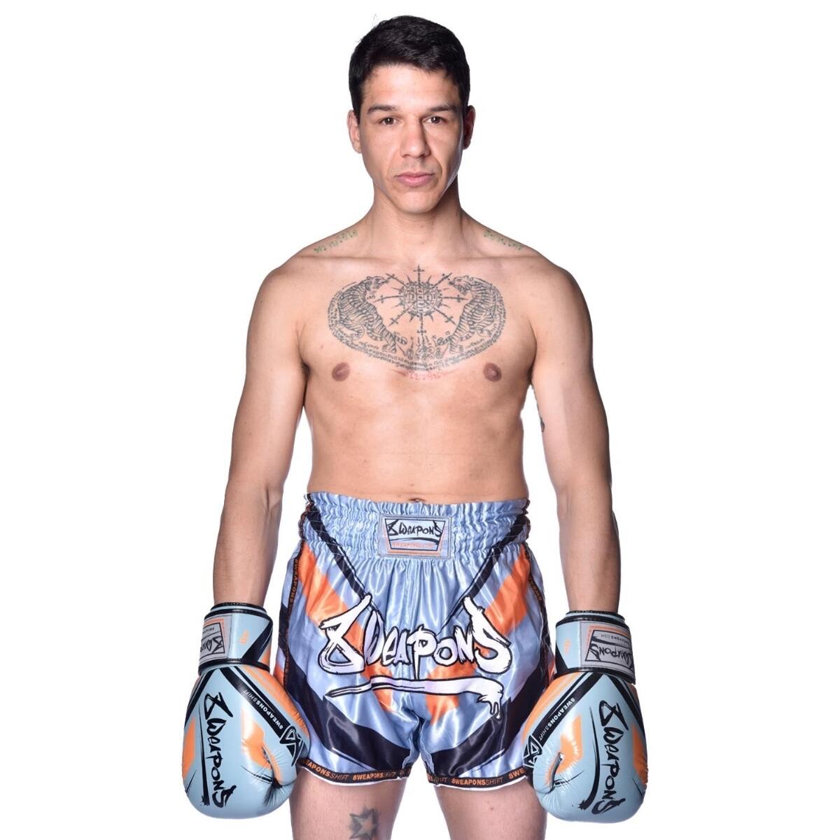 Muay Thai Shorts 8 WEAPONS Shift ice-grey-orange XXL 4/7