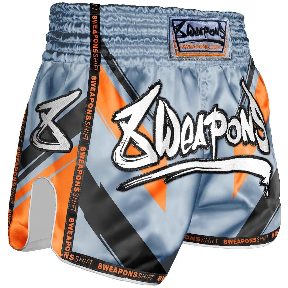 8 WEAPONS Short Muay Thai 8 WEAPONS Shift grigio-ghiaccio-arancione XXL