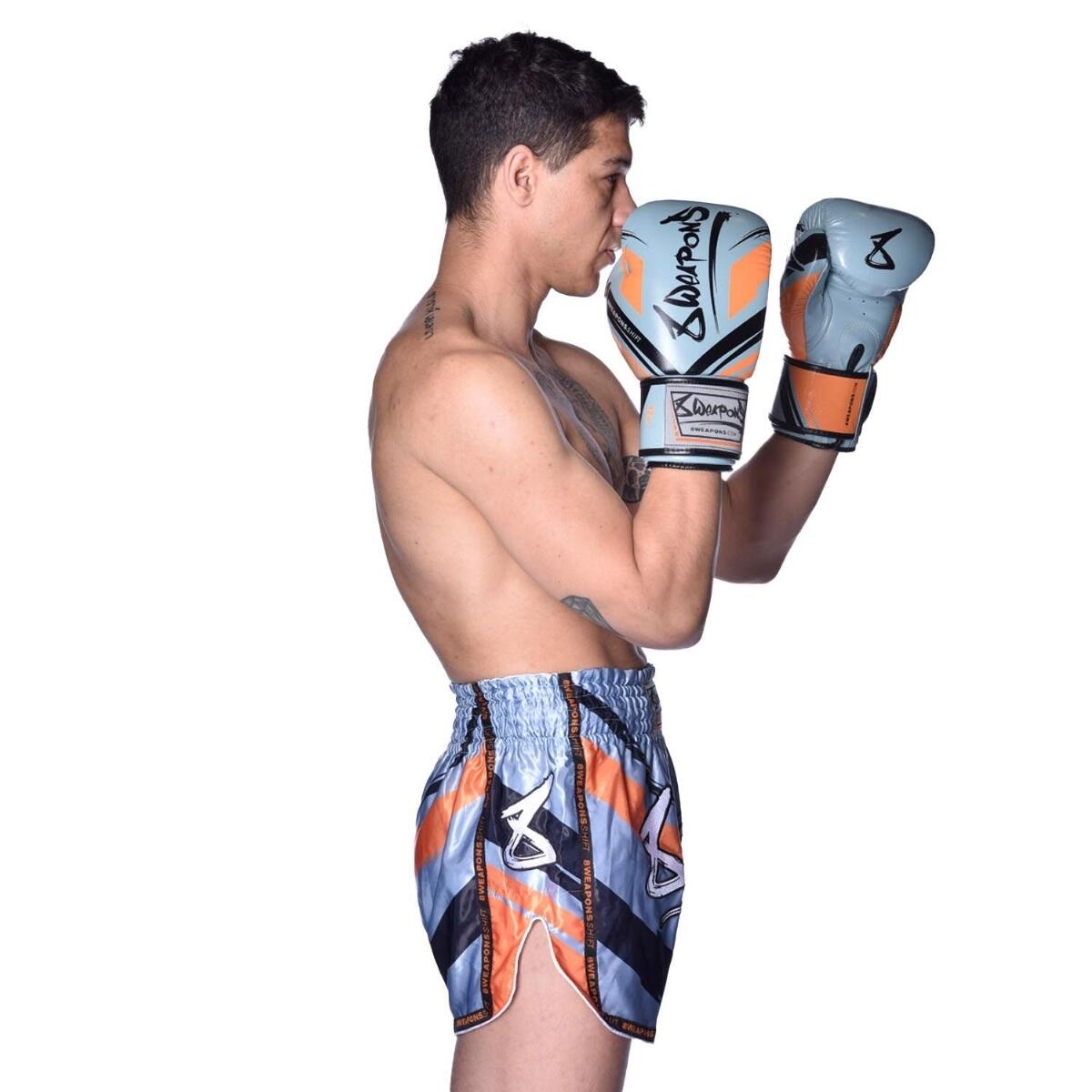 Muay Thai Shorts 8 WEAPONS Shift ice-grey-orange XXL 6/7