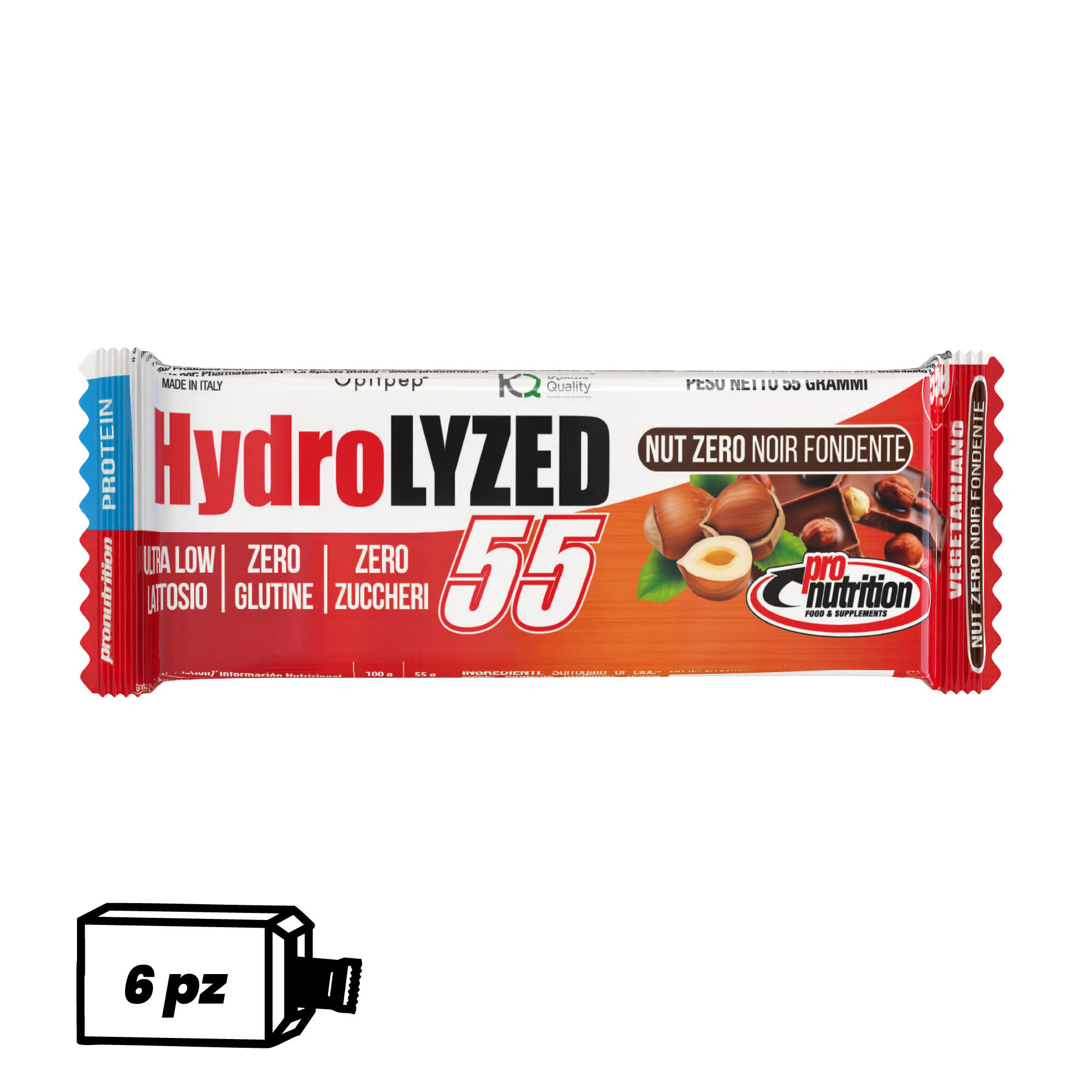 PRO NUTRITION PRO NUTRITION Hydrolized Barretta proteica 6x55 g — zero zuccheri.